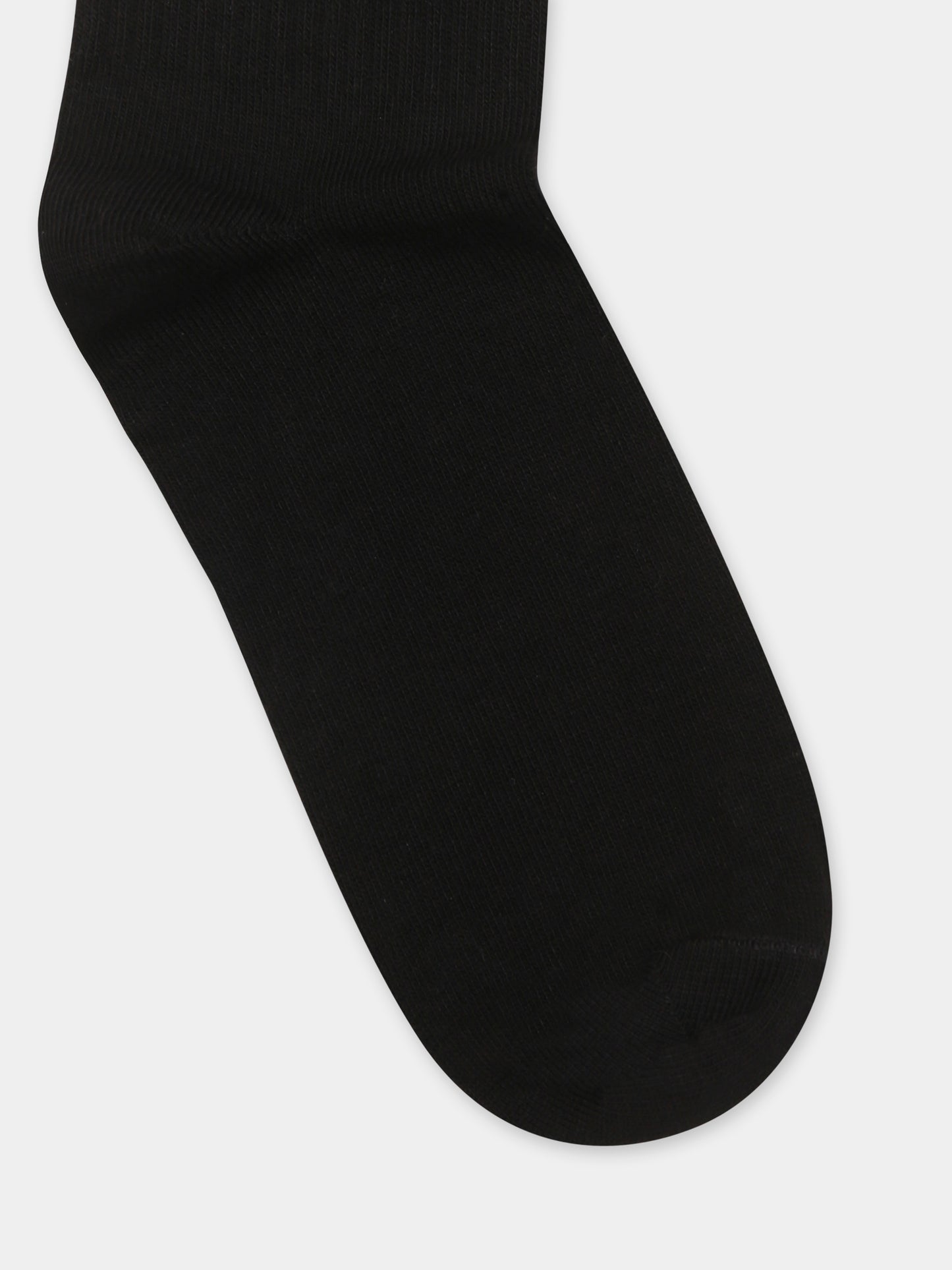 Black socks for kids with logo
