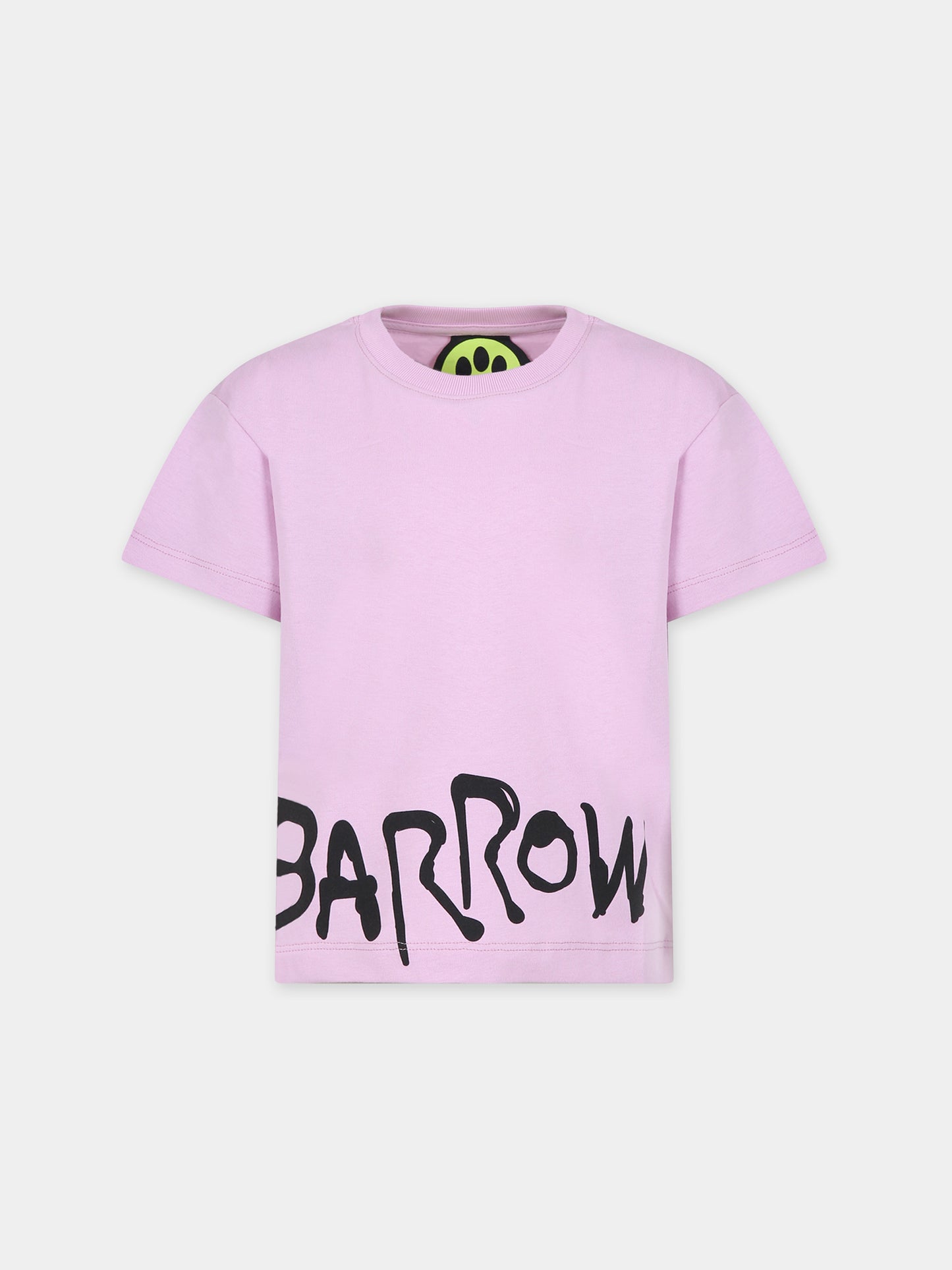 Pink t-shirt for kids with bear and logo