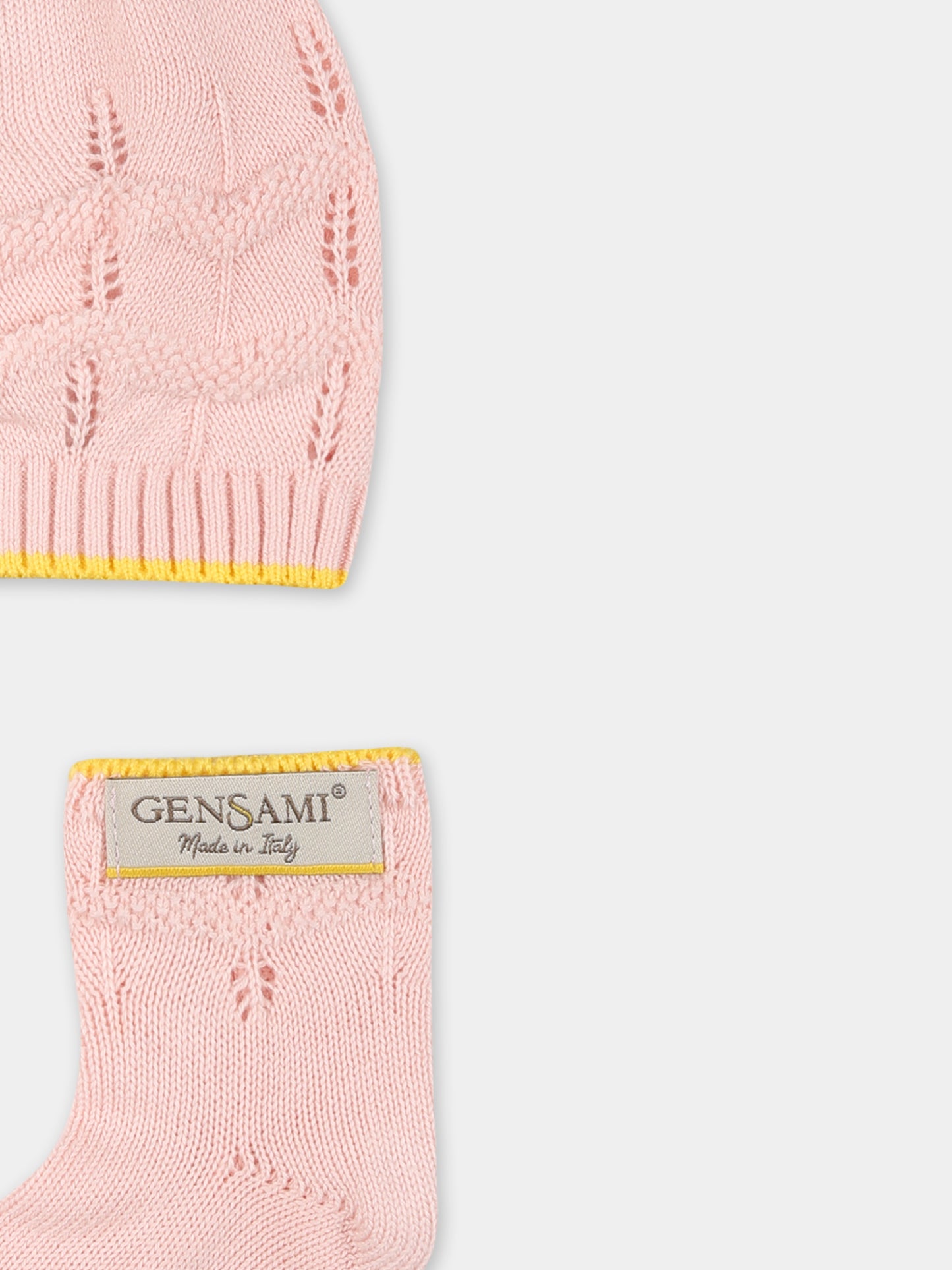 Set accessori rosa per neonata con onde,Gensami,BOX04-B-ONDA BABY PINK