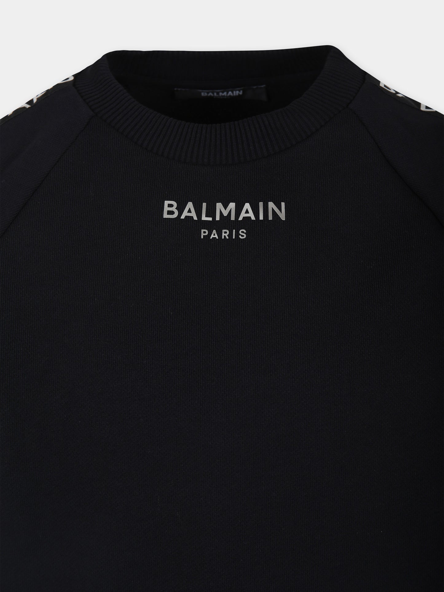 Completo nero per bambini con logo,Balmain Kids,BU3P90 Z1753 930