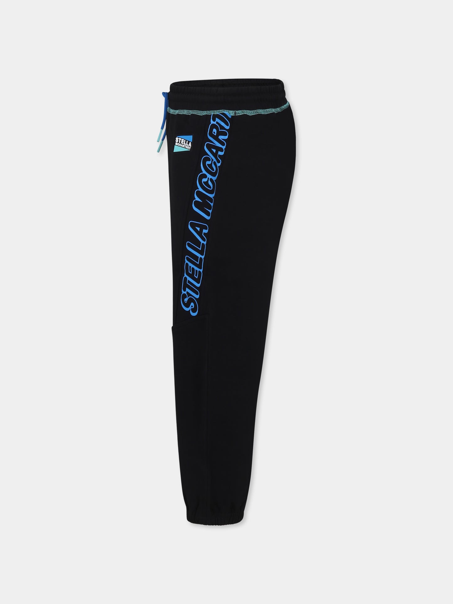 Pantaloni neri per bambino con logo,Stella Mccartney Kids,TU6P40 Z0499 930
