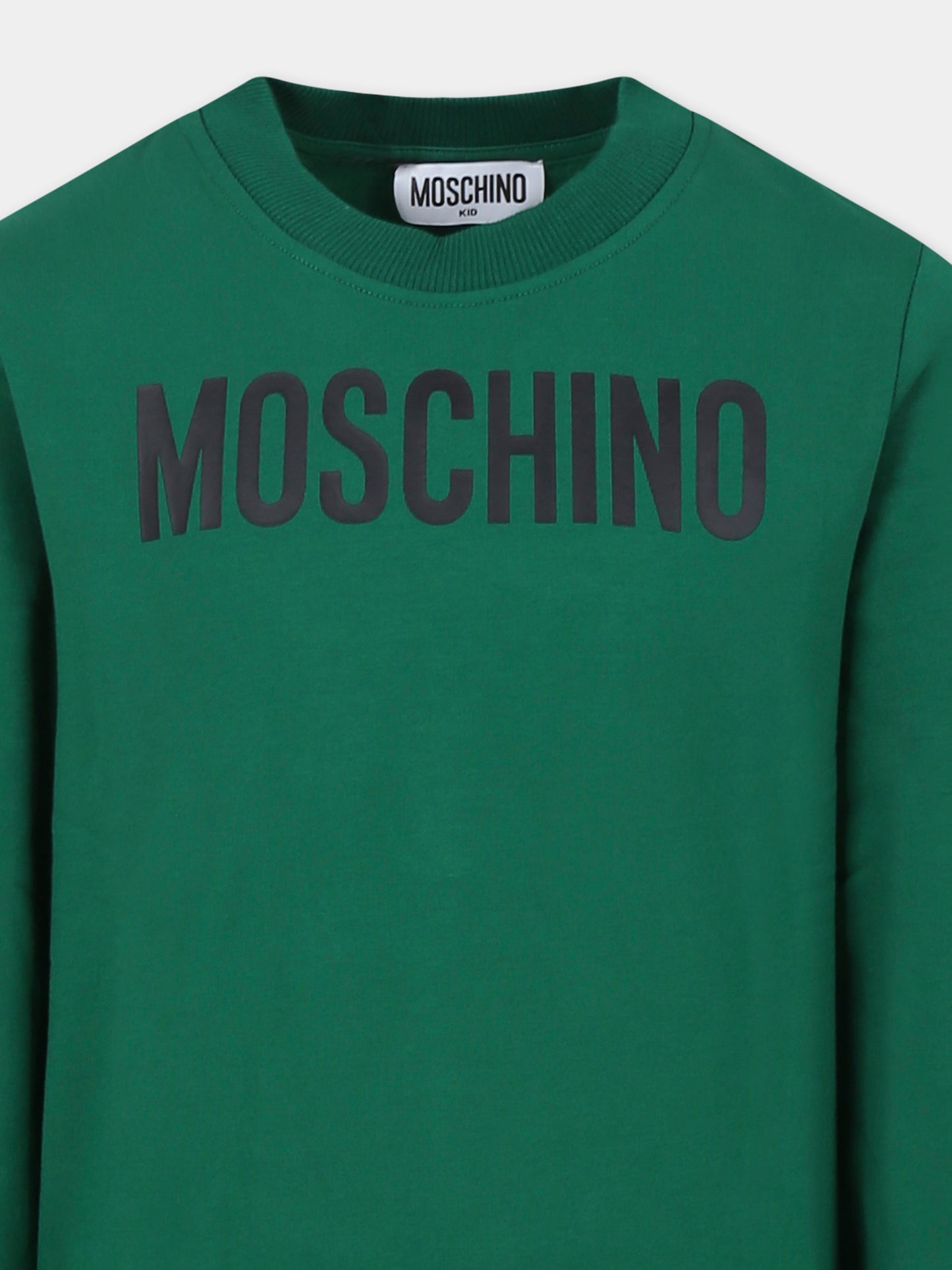 Completo verde per bambino con logo,Moschino Kids,HUK045 LDA21 30139