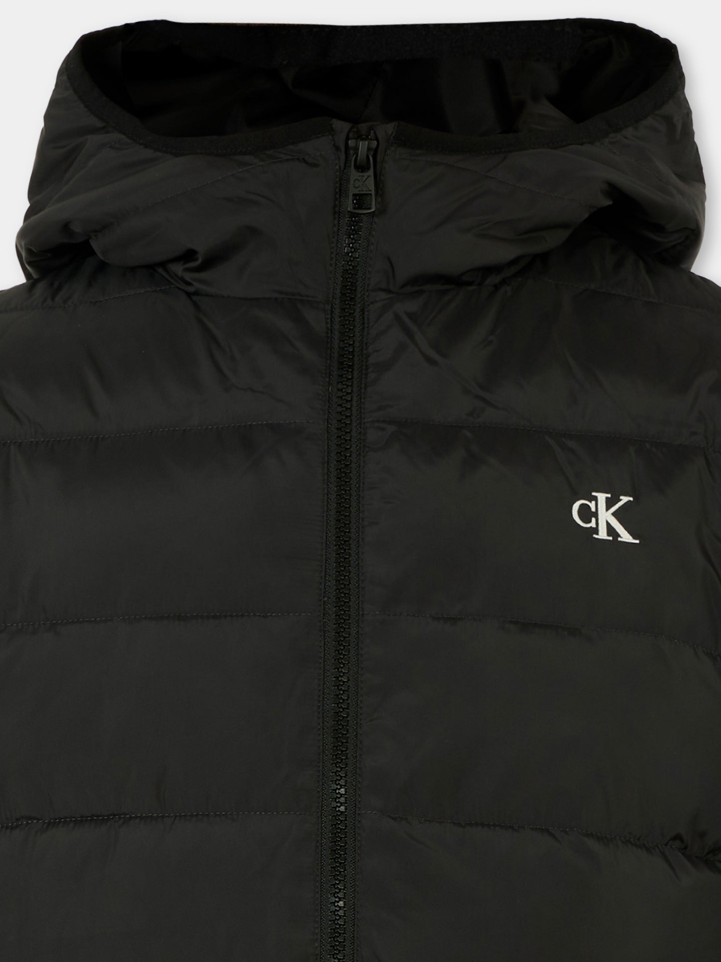 Piumino nero per bambino con logo,Calvin Klein Kids,25CCKIB0IB02174 BEH