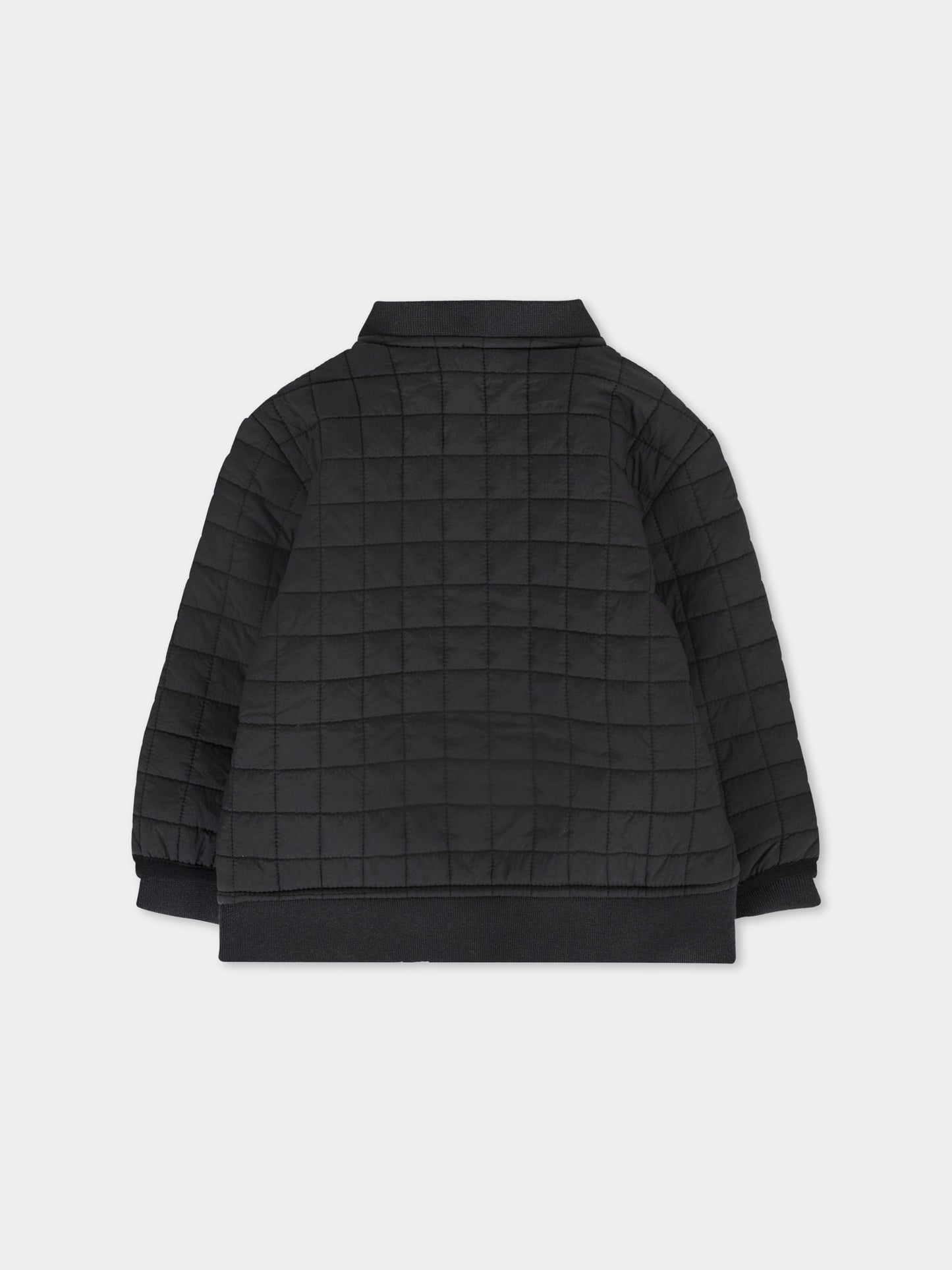 Bomber nero per neonati con logo ricamato,Calvin Klein Kids,25CCKIN0IN00246 BEH