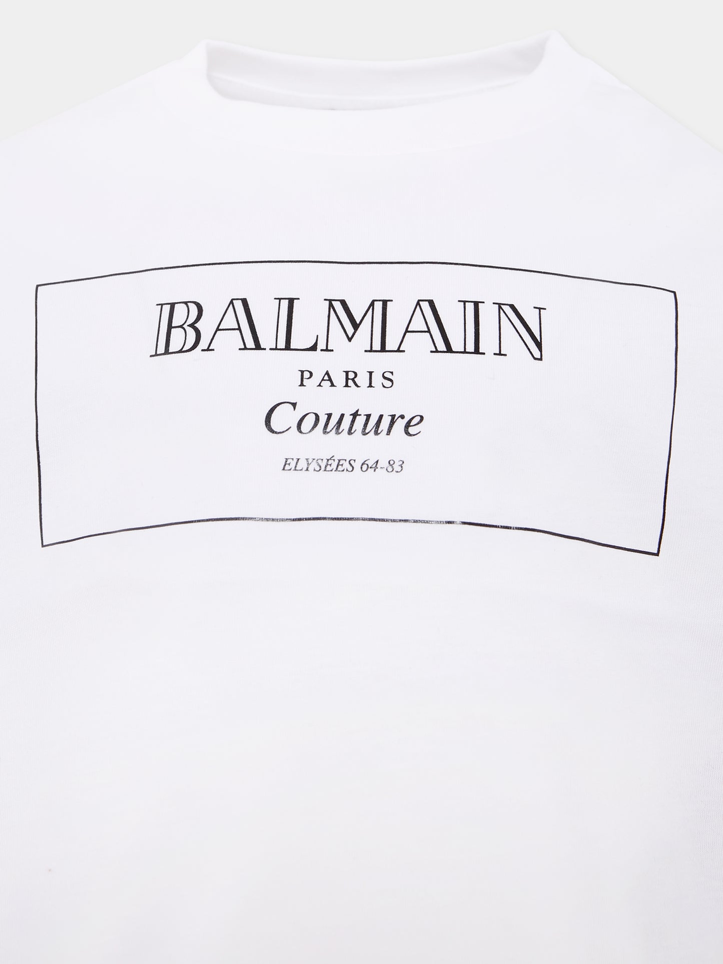 T-shirt crop bianca per bambina con logo,Balmain Kids,BX8A21-Z3186 100NE