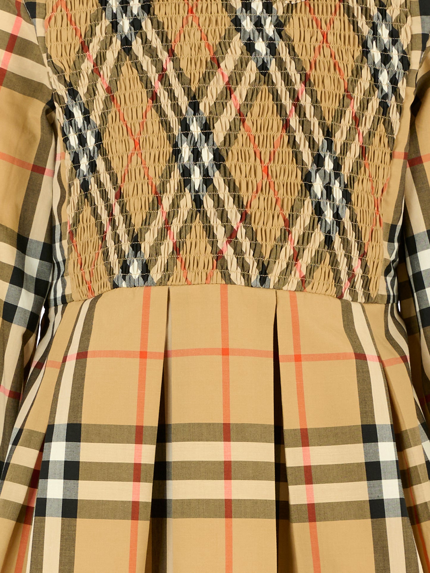 Vestito beige per bambina con check vintage,Burberry Kids,8108991 B9368