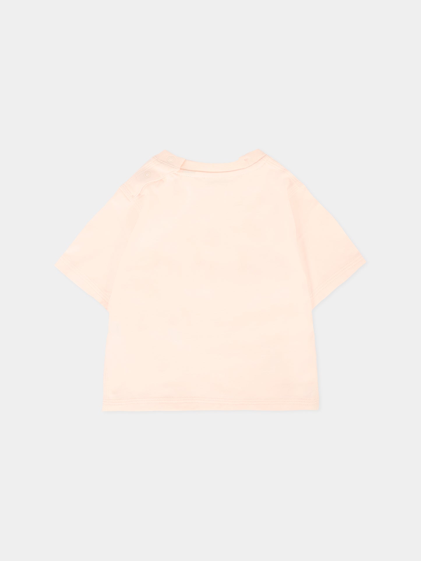 T-shirt rosa per neonata con ombrello all over,Burberry Kids,8112602 A4651