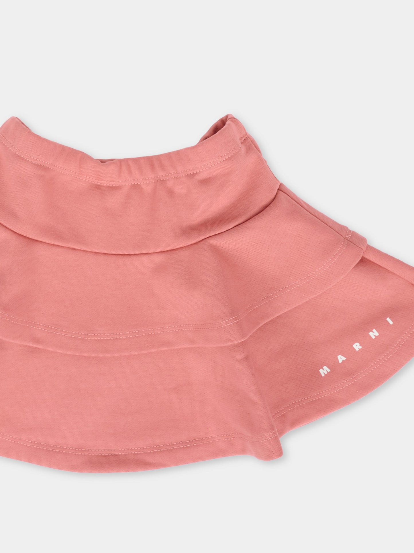 Gonna rosa per bambina con logo bianco,Marni Kids,M01548 M00V0 0M350