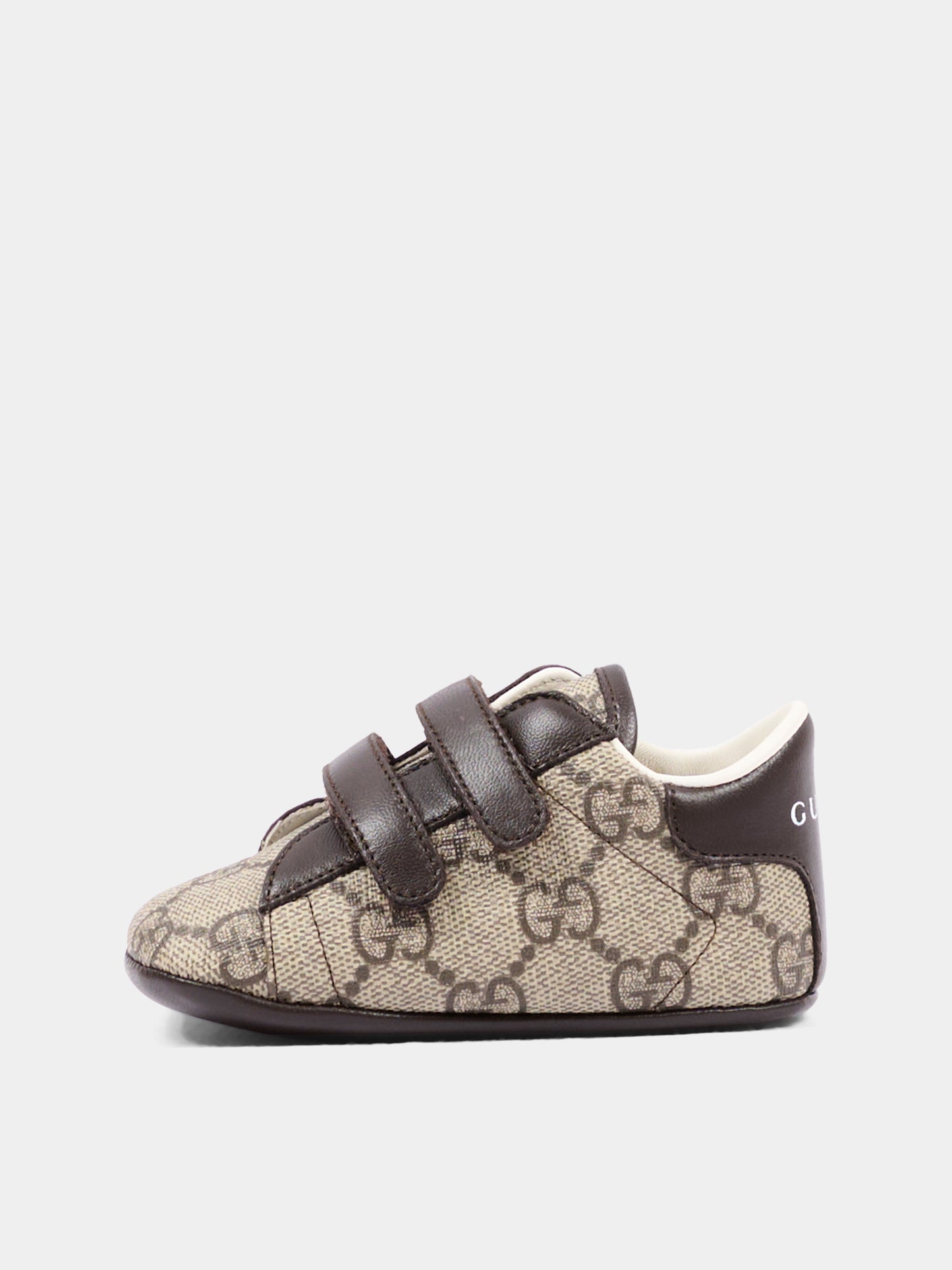 Beige sneakers for babykids with GG
