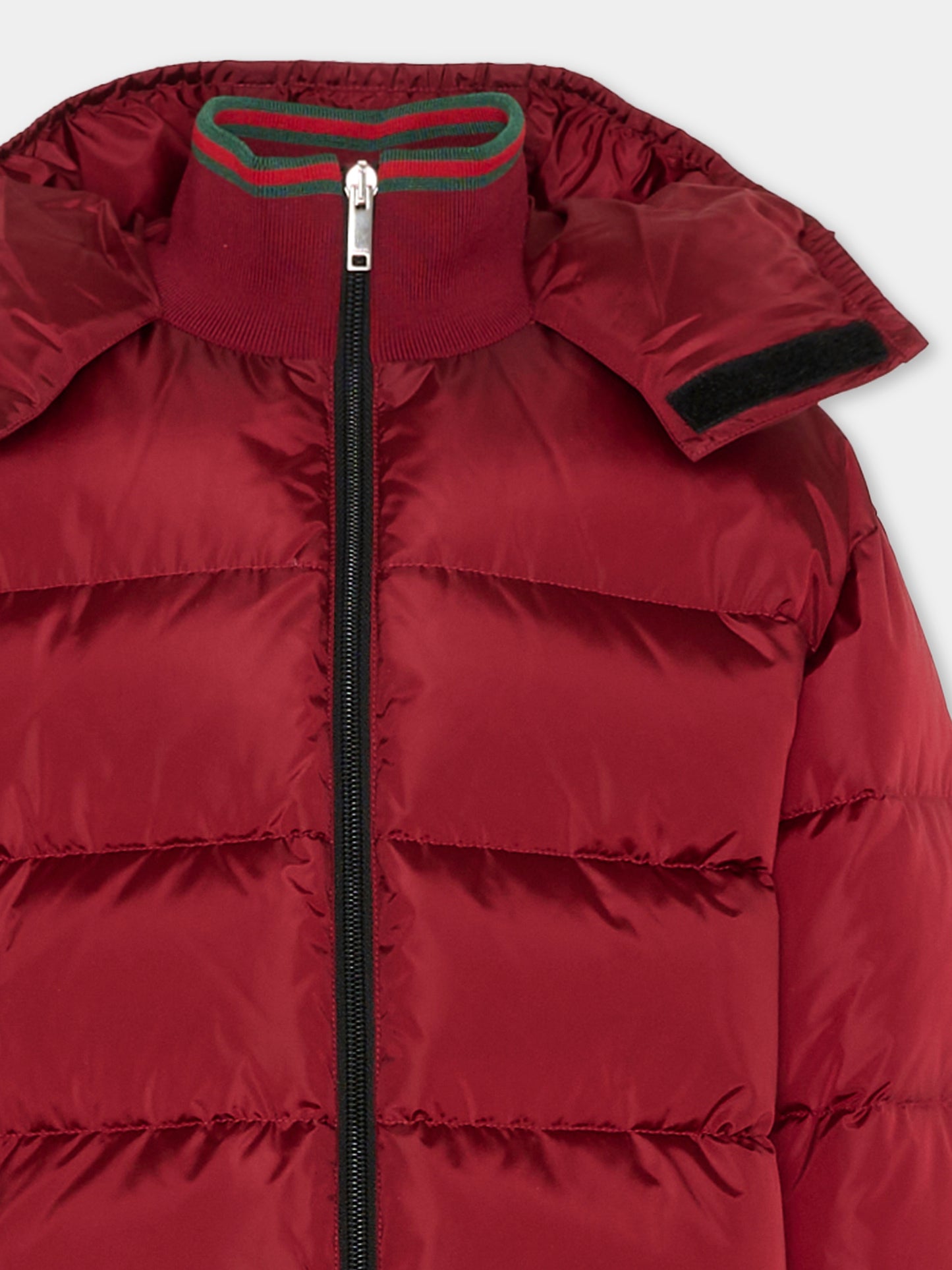 Piumino rosso per bambini con dettagio Web,Gucci Kids,824810 XWA40 6207