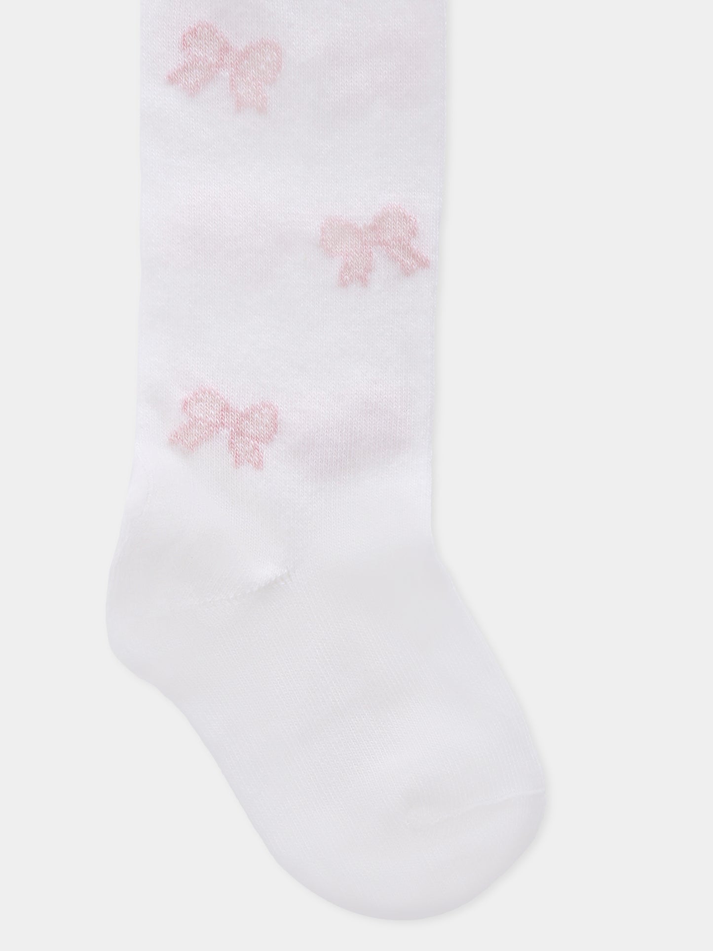 Collant bianchi per neonata con fiocco,Monnalisa,39F000 6076 0190