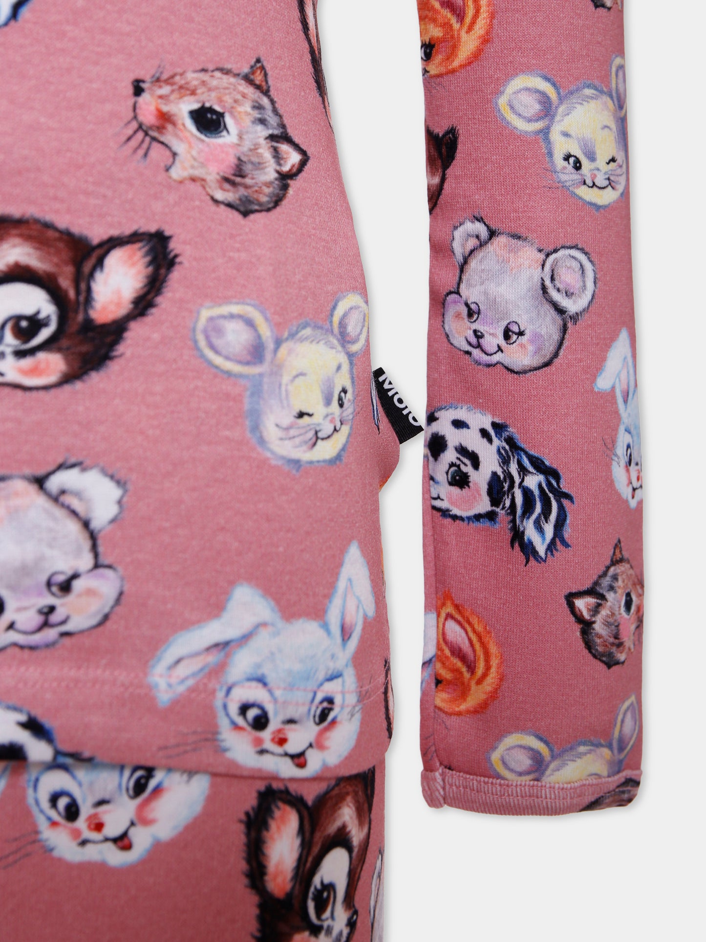 Pigiama Lue rosa per bambina con animali all over,Molo,6W25R501 9467