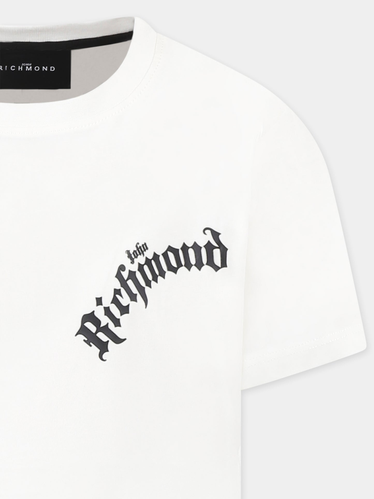 T-shirt bianca per bambini con logo,Richmond,RBP25057TS OFF-WHITE