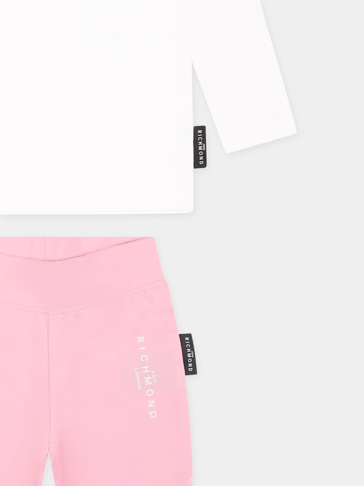 White suit for baby girl with logo