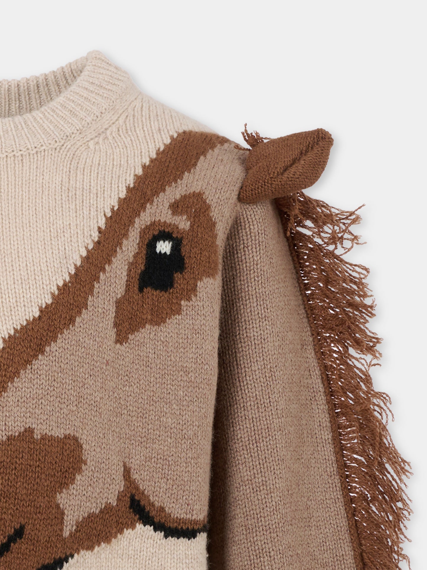 Maglione Gisela beige per bambina con cavallo,Molo,2W25K216 9603