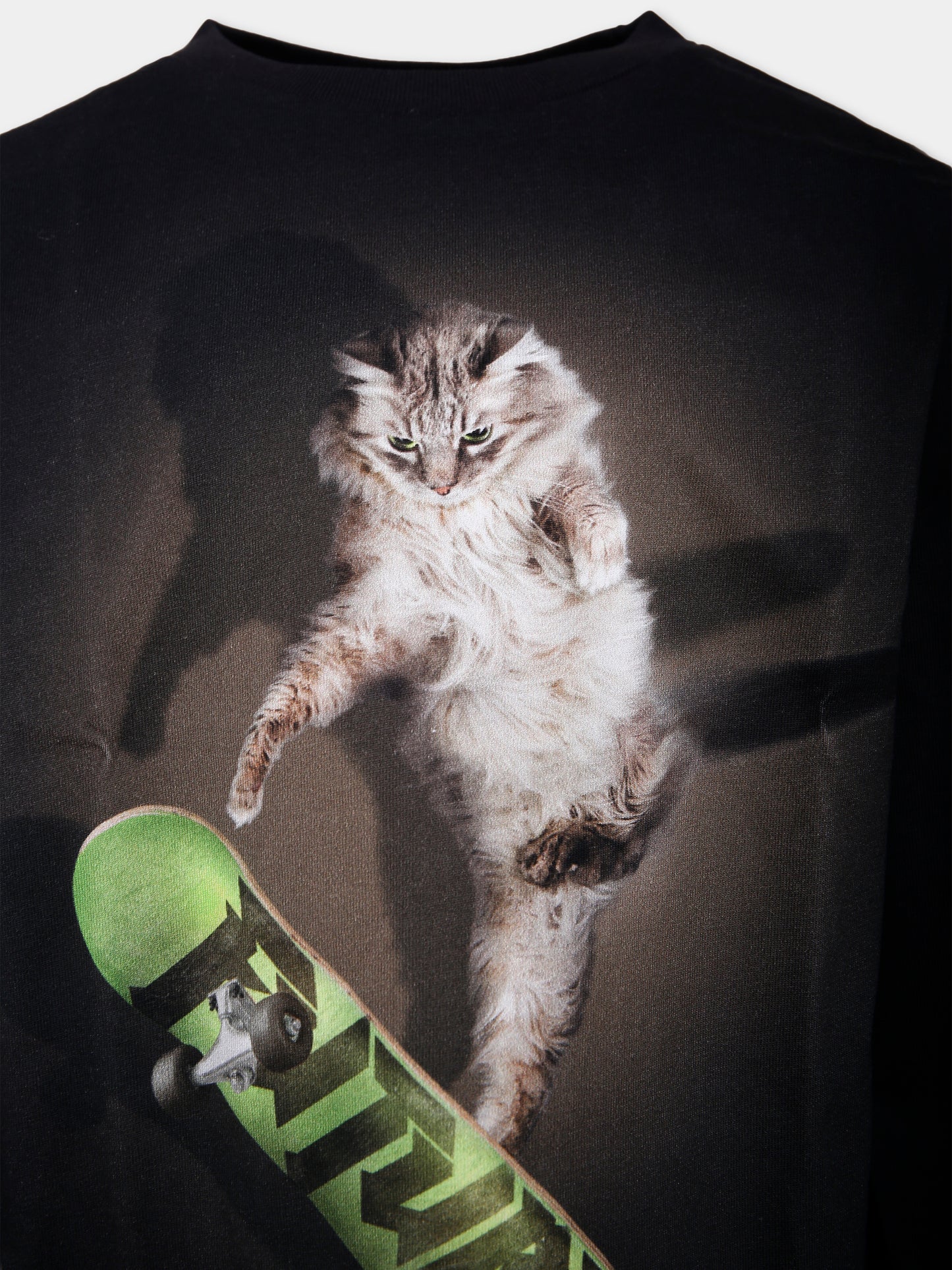 T-shirt Rube nera per bambino con gatto,Molo,1W25A404 4985