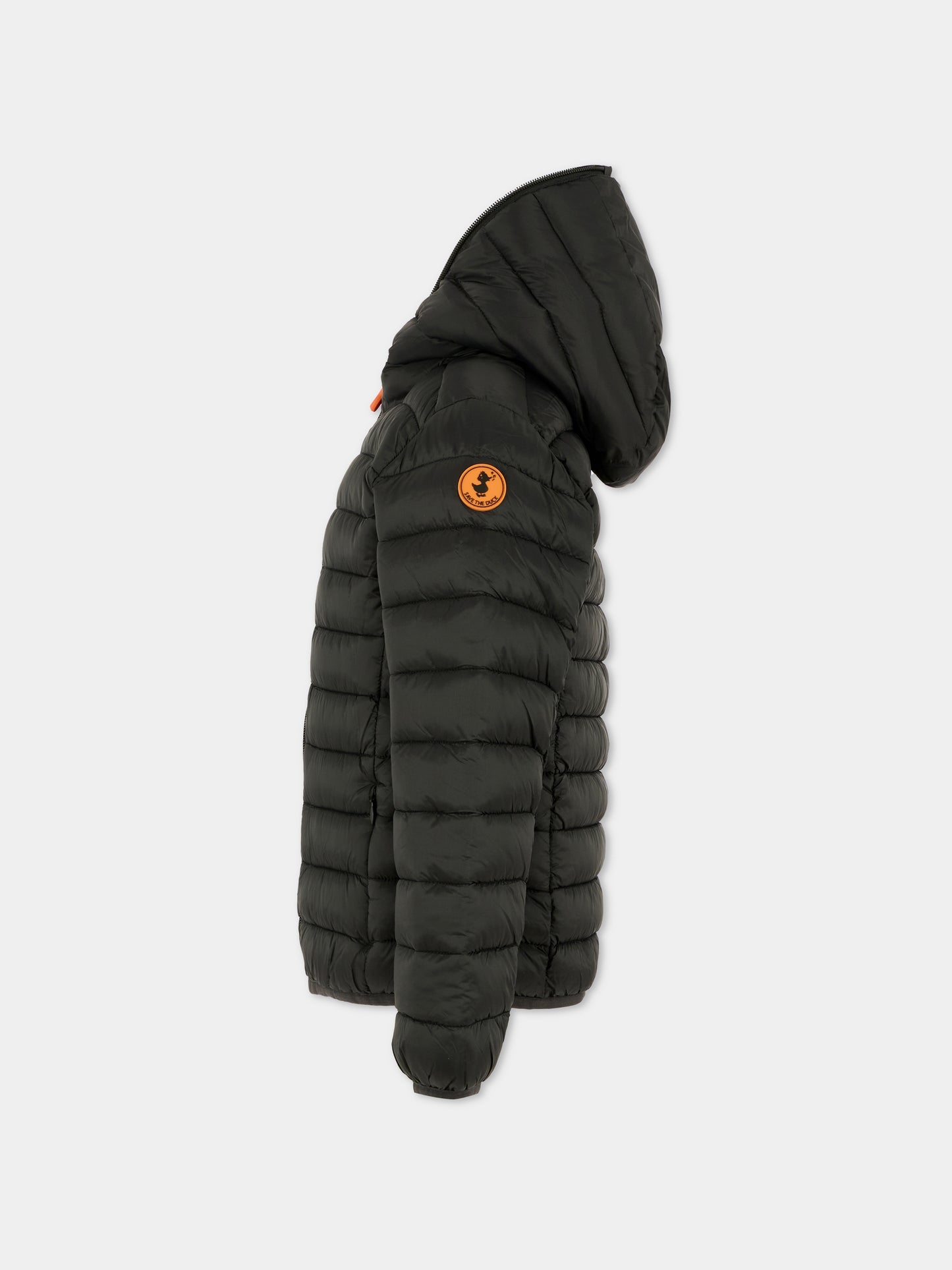 Piumino Dony nero per bambino con logo,Save The Duck Kids,J30650B GIGA21 10000
