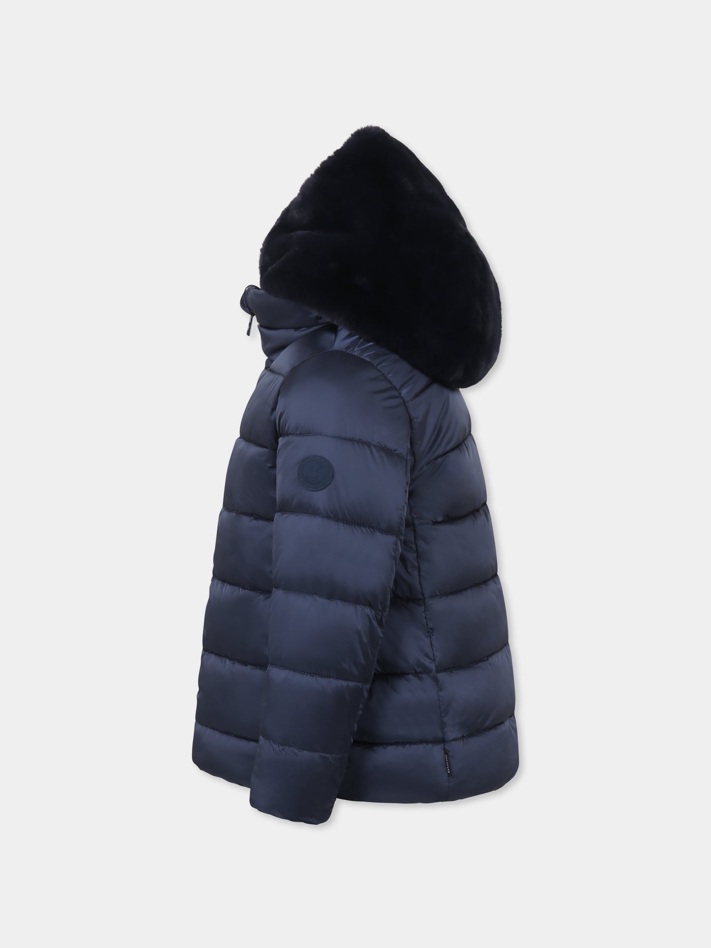 Piumino Faye blu per bambina con logo,Save The Duck Kids,J40280G JADE19 90064