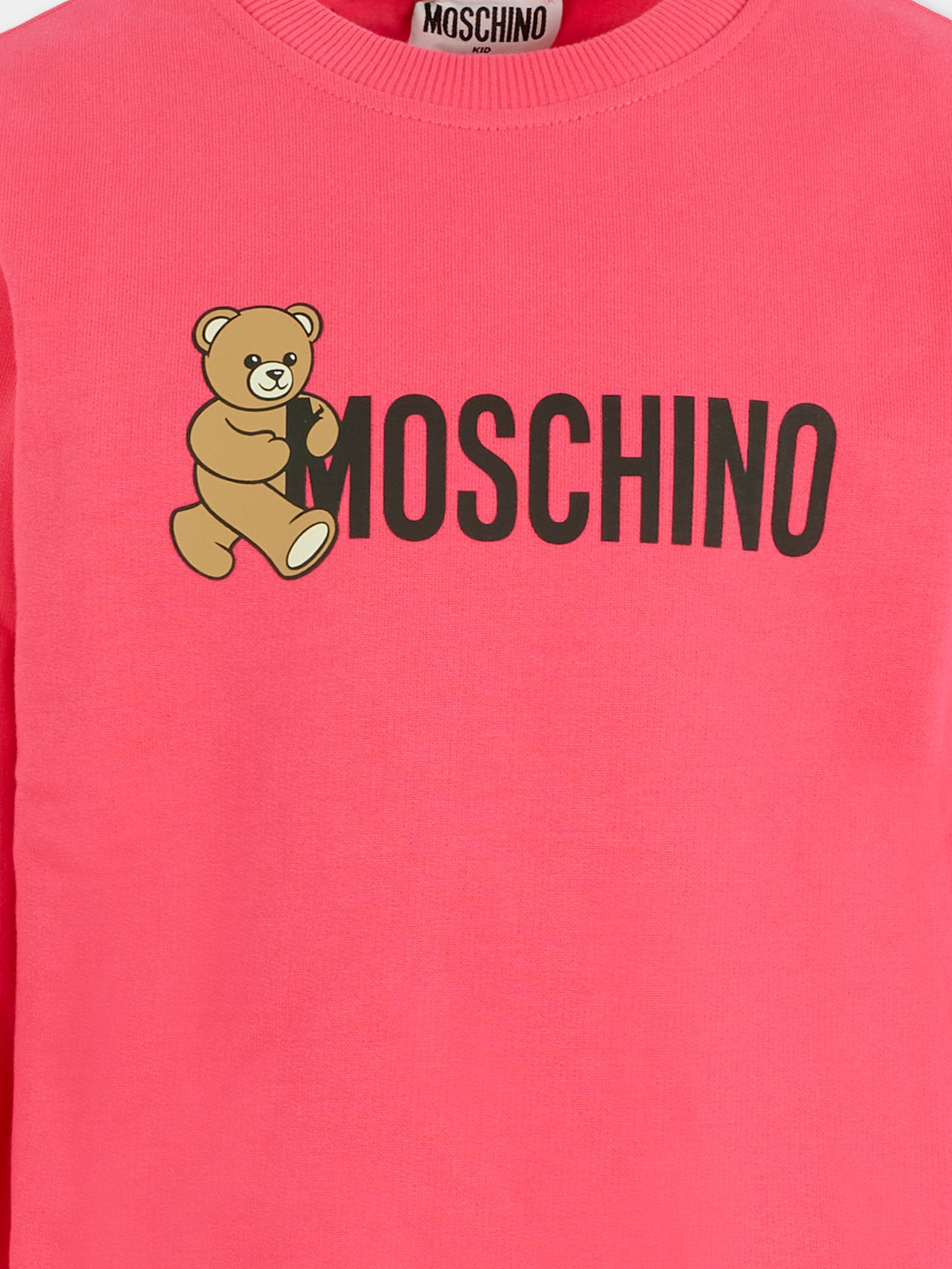 Felpa fucsia per bambina con Teddy Bear,Moschino Kids,HPF08V LCA83 50541