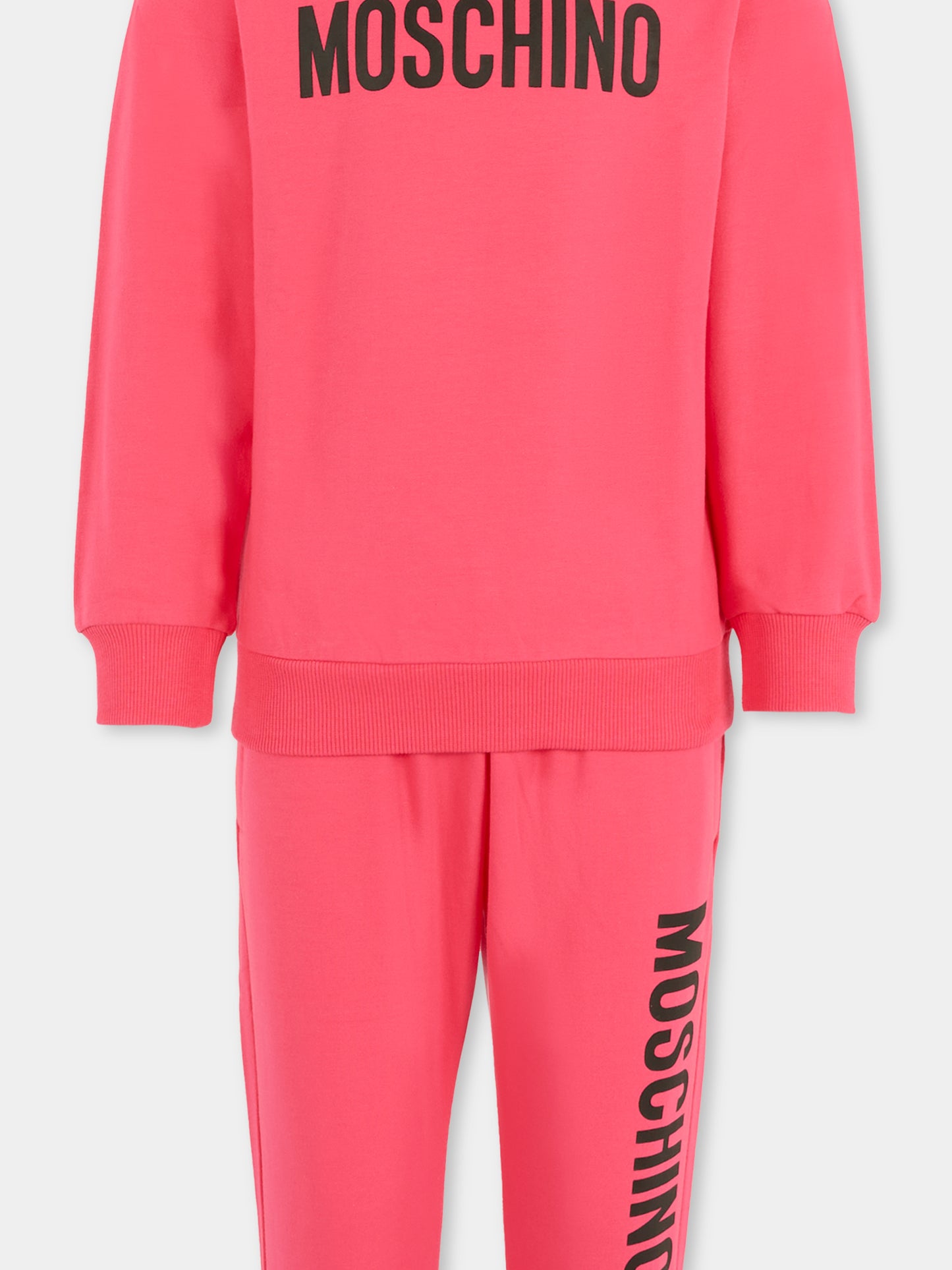 Completo fucsia per bambina con logo,Moschino Kids,HUK04E LDA21 50541