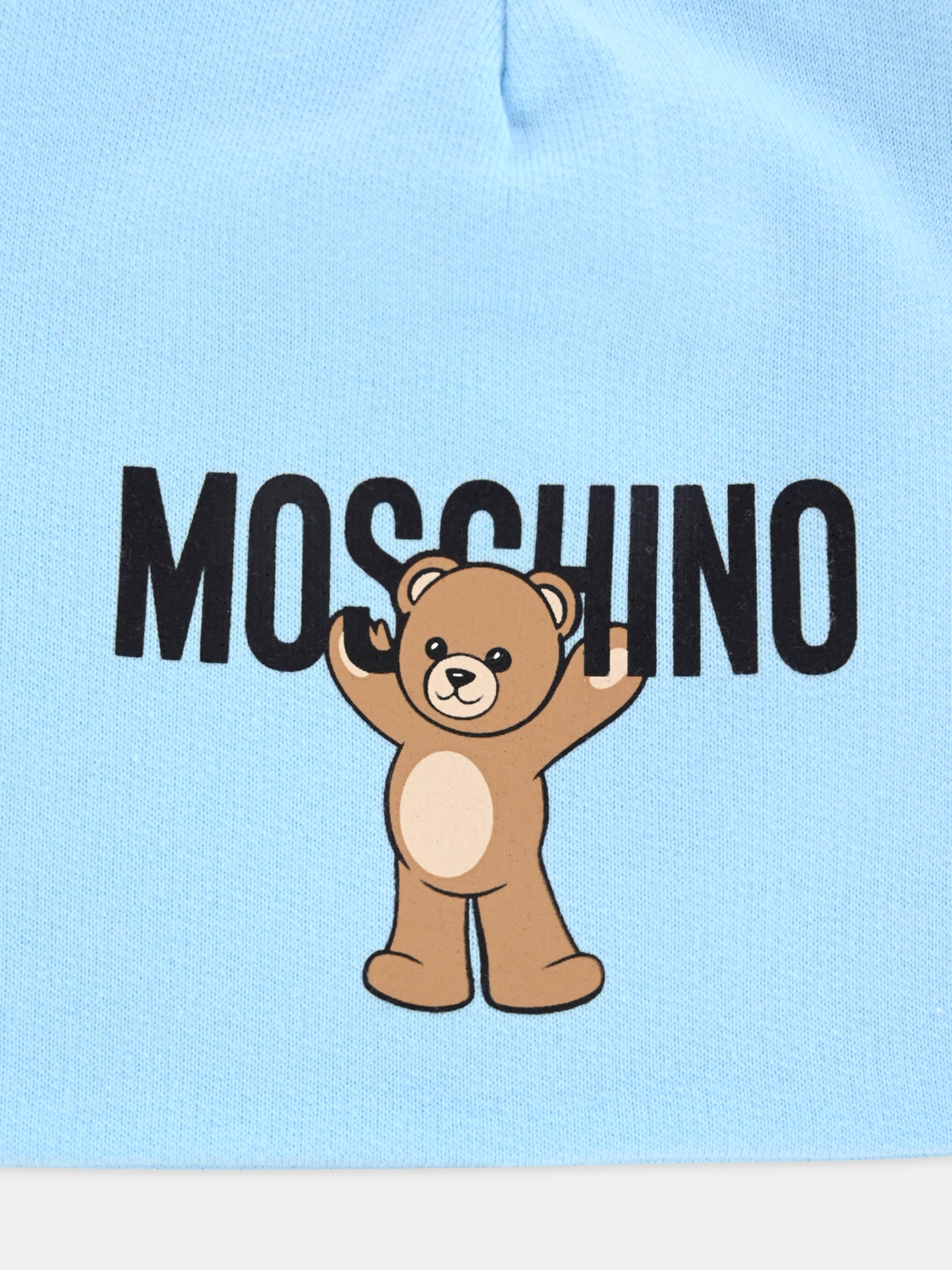 Berretto celeste per neonato con Teddy Bear,Moschino Kids,MUX05H LCA40 40304