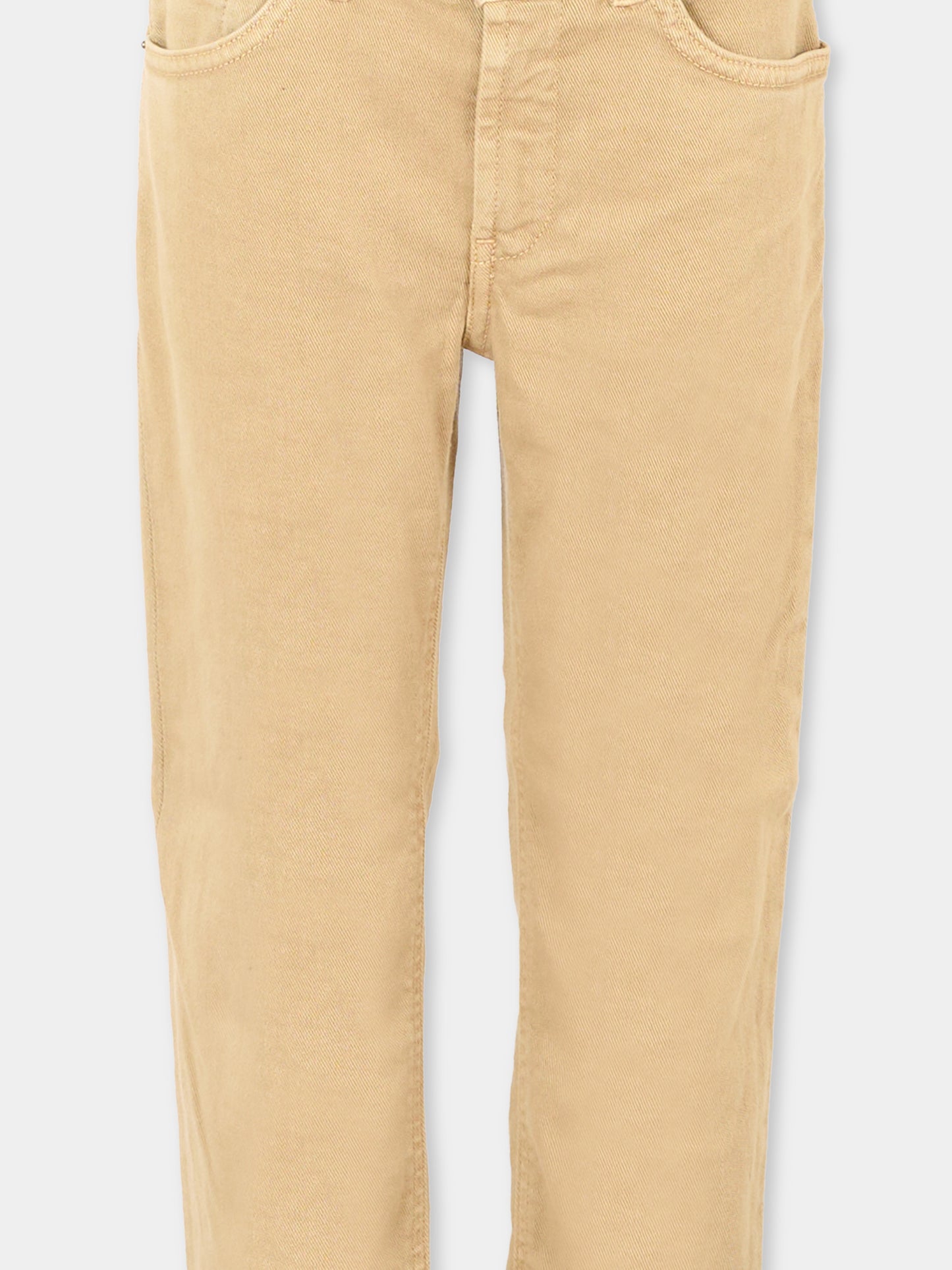 Pantaloni beige per bambino con patch logato,Dondup Kids,DMPA161 C DS039 0007