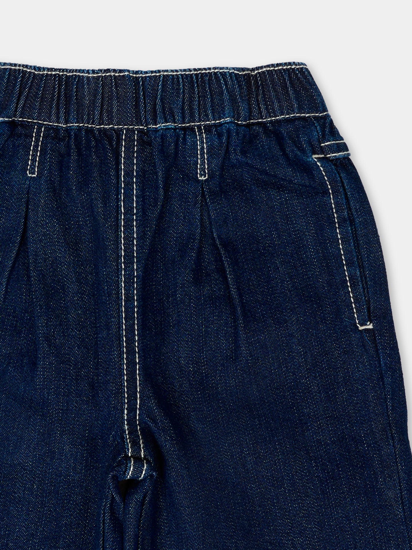 Jeans denim per neonata con papevero,Kenzo Kids,K61262 Z35