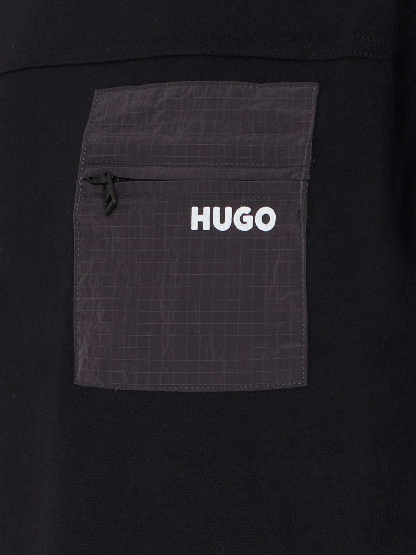 T-shirt nera per bambino con logo,Hugo,G00441 09B