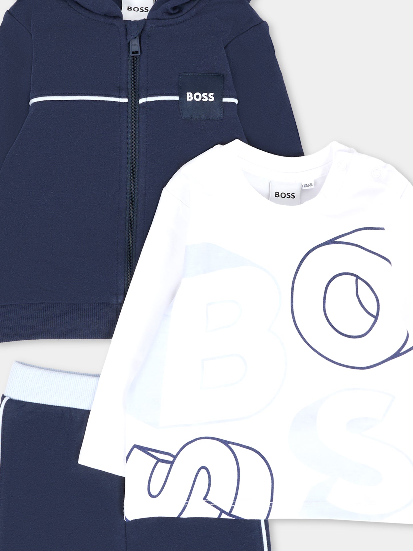 Completo blu per neonato con logo,Boss,J52527 849