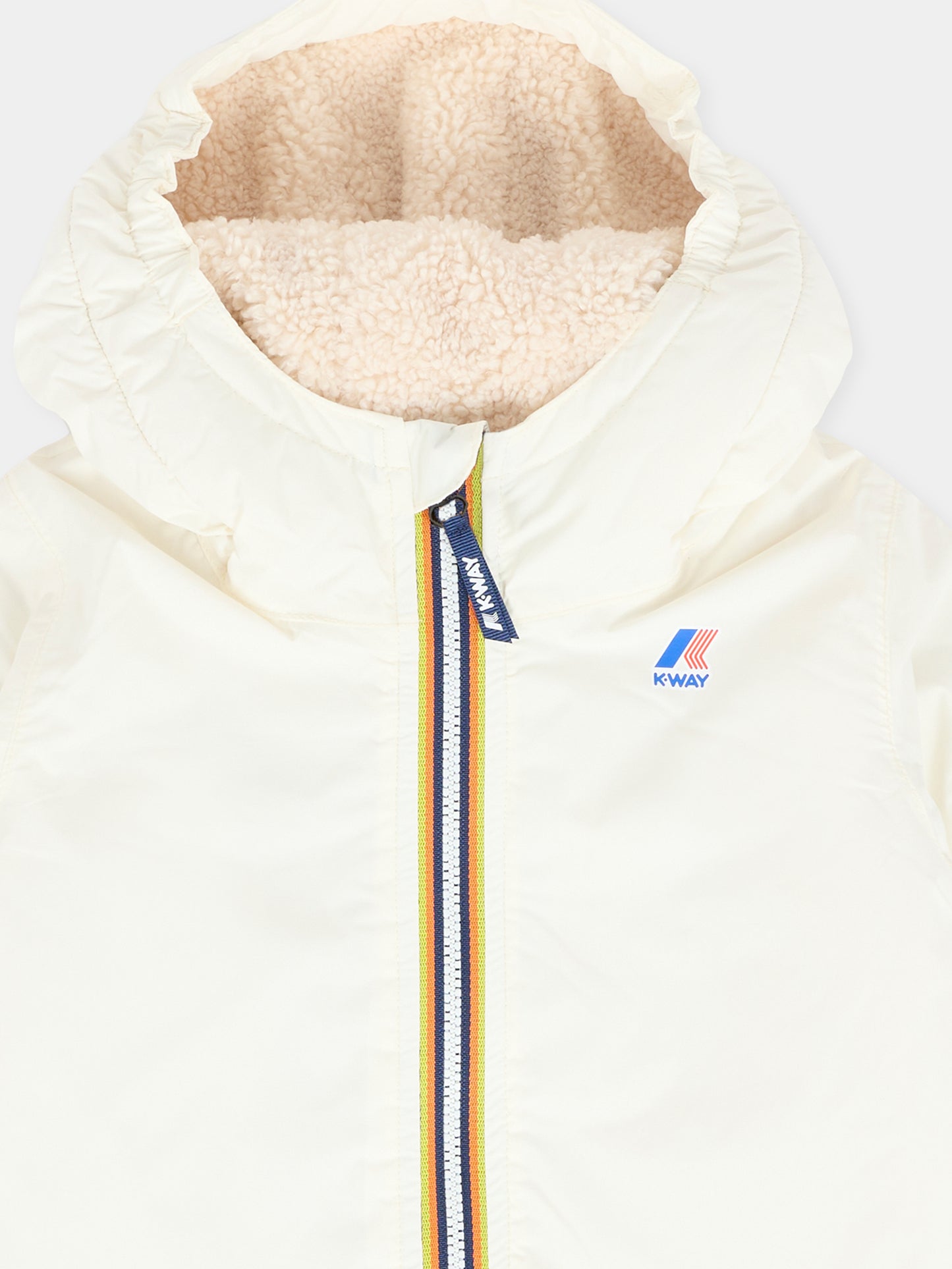 Giubbotto bianco Claudine Orsetto per neonati con logo,K-way,K7142RW X42