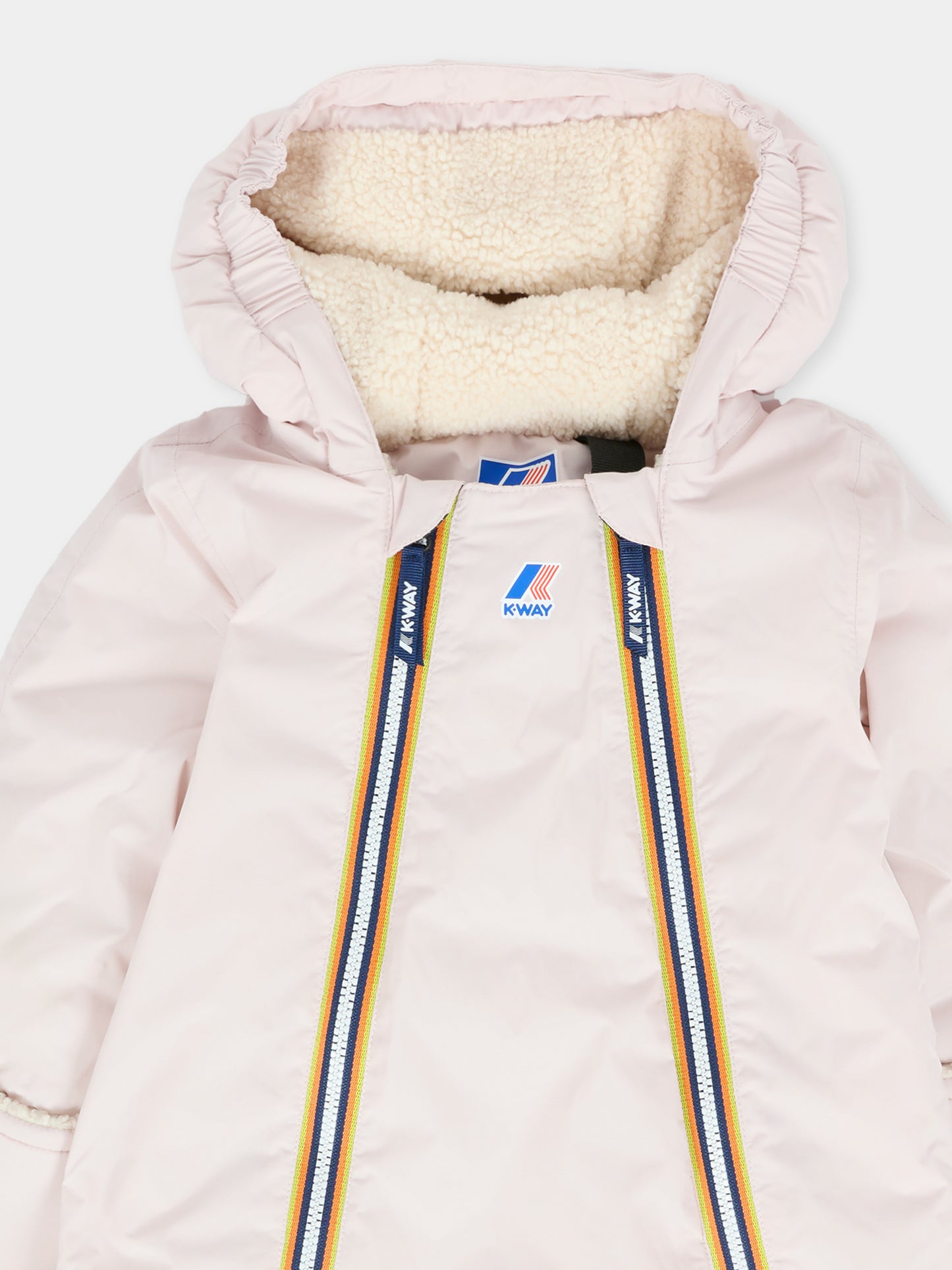 Piumino rosa Snotty Orsetto per neonata con logo,K-way,K8134PW W7G