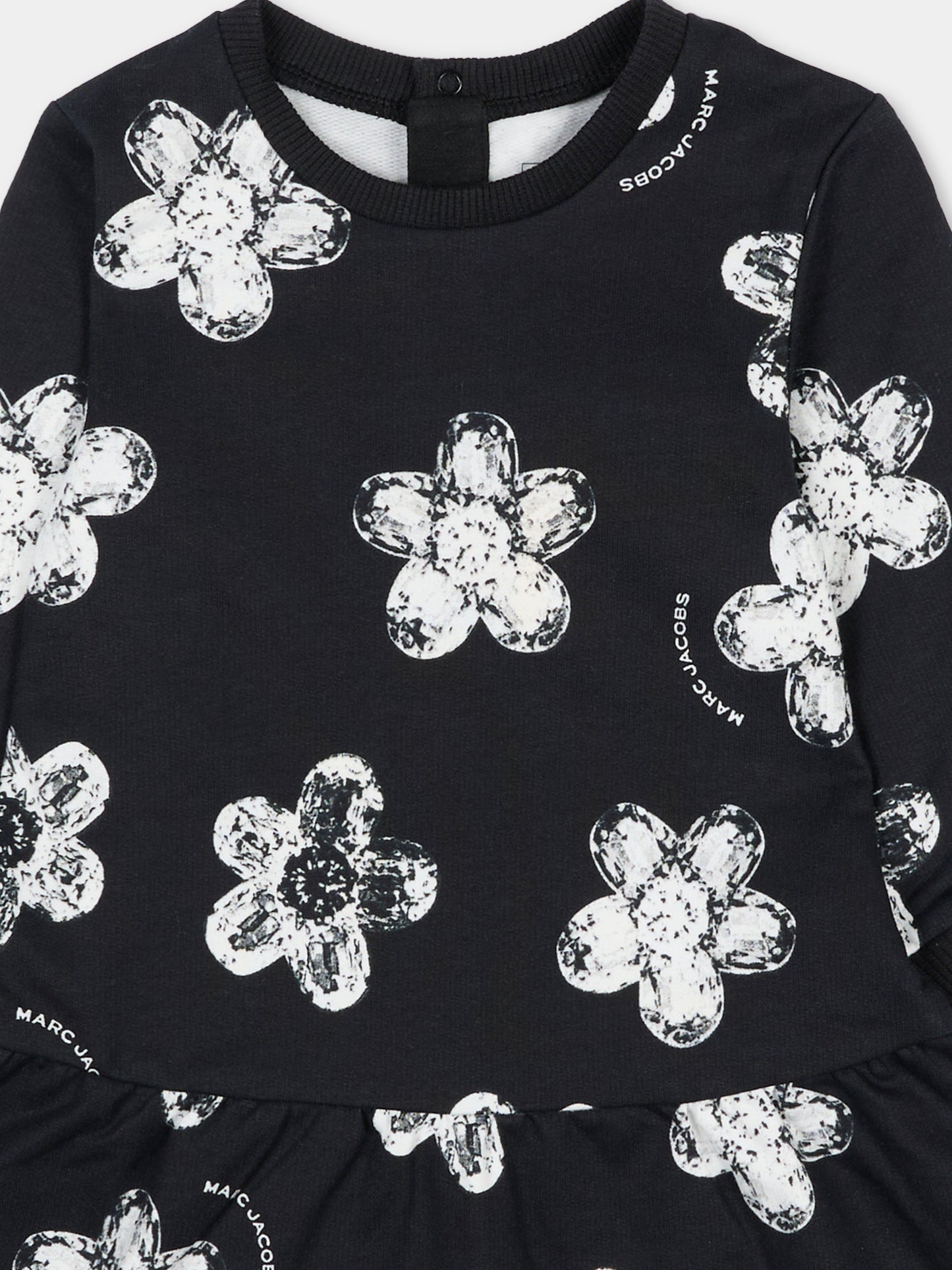 Vestito nero per neonata con fiori,Marc Jacobs,W60665 09B