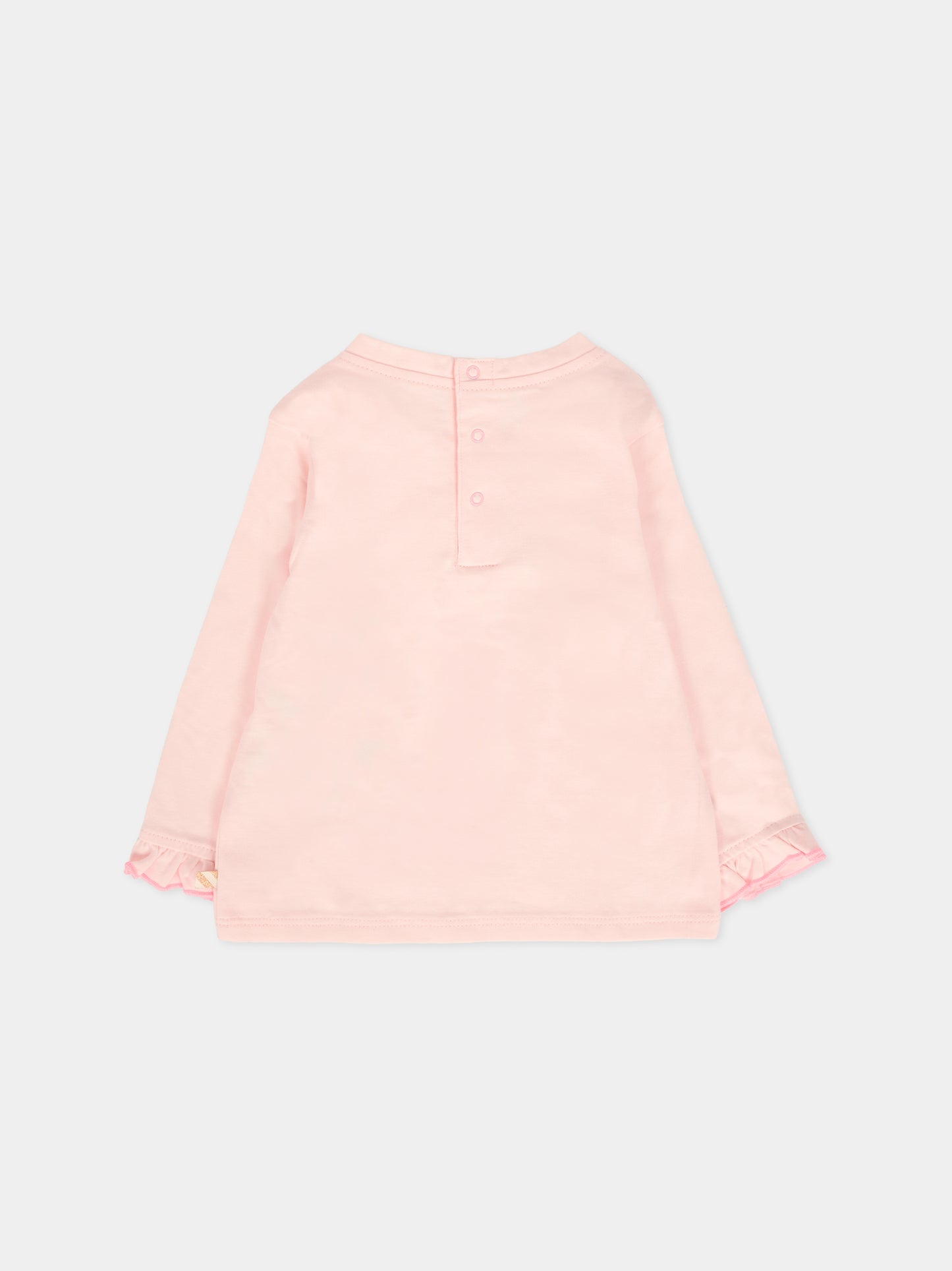 T-shirt rosa per neonata con scritta Love,Billieblush,U21266 47V