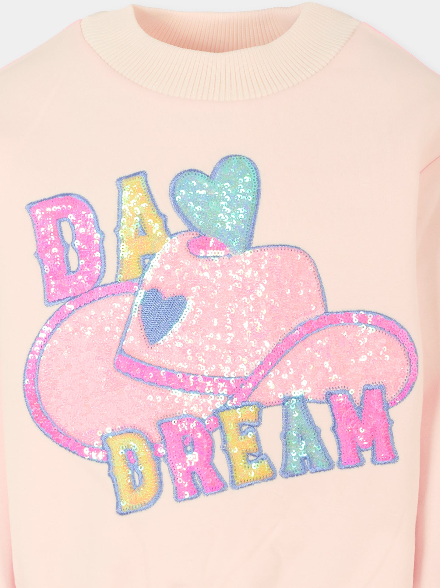 Felpa rosa per bambina con cappello,Billieblush,U21371 47V