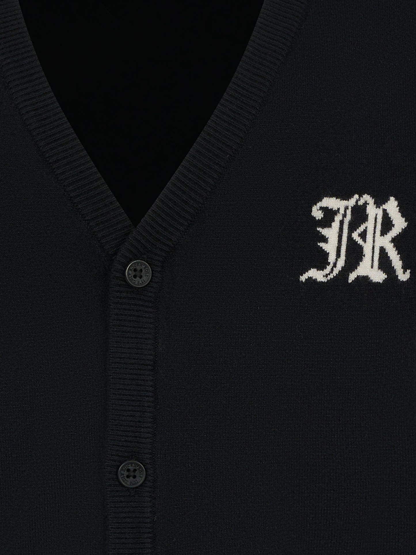 Cardigan nero per bambino con logo avorio,Richmond,RBA25012CD BLACK