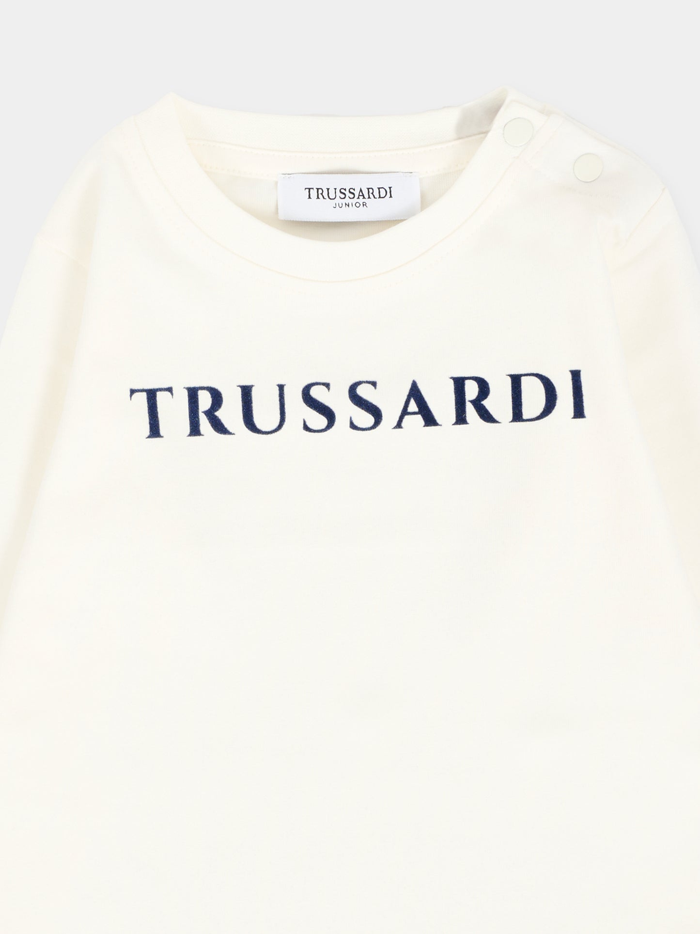 T-shirt bianca per neonato con logo,Trussardi Junior,TIA25017TS OFF-WHITE