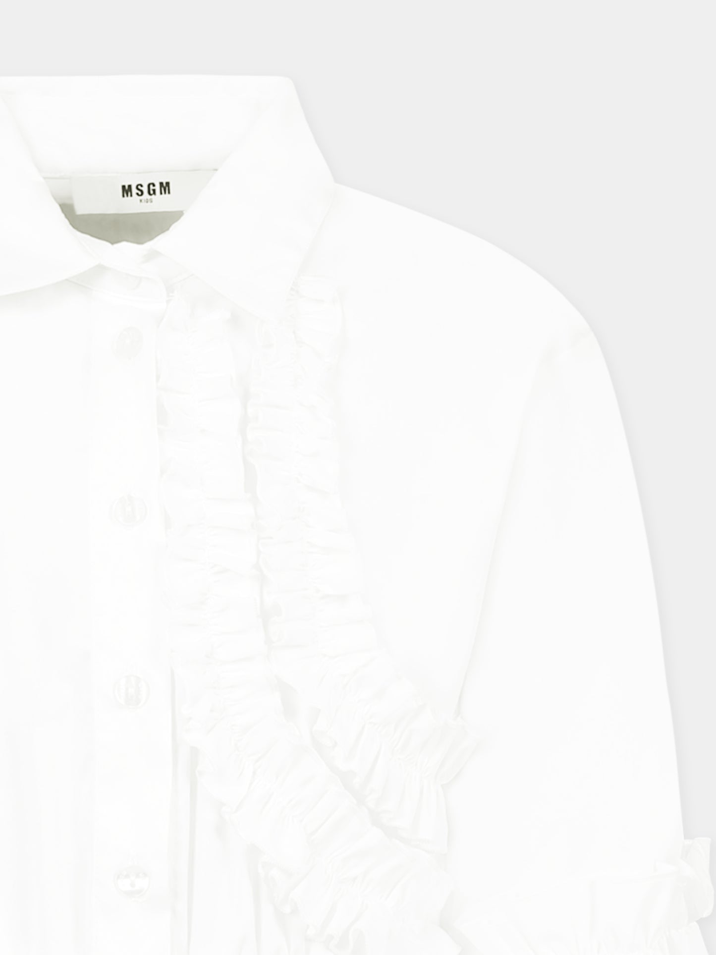 Vestito bianco per bambina con logo,Msgm Kids,F4MSJGDR137 001