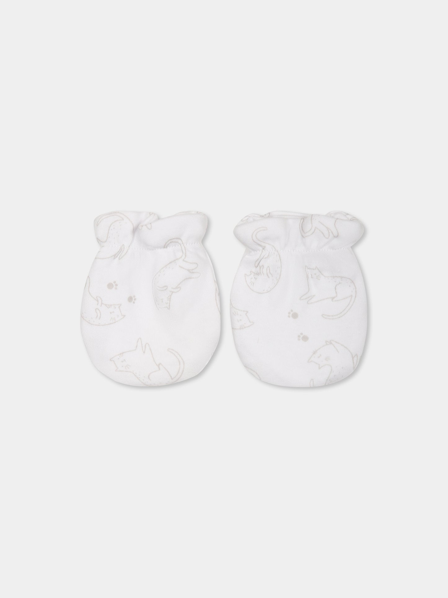 Set tutina bianco per neonati con gatto,Carrement Beau,Y30004 10P