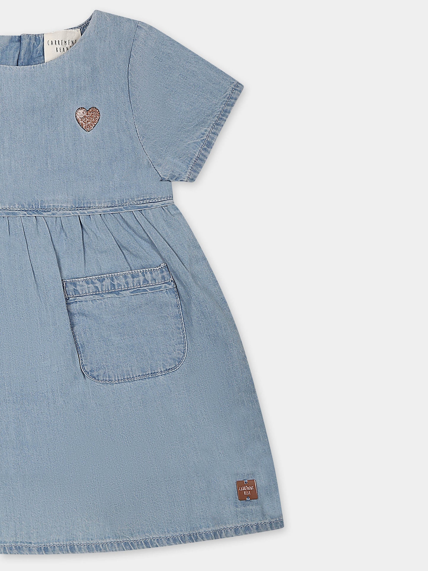 Vestito denim per neonata con cuore,Carrement Beau,Y30089 Z10