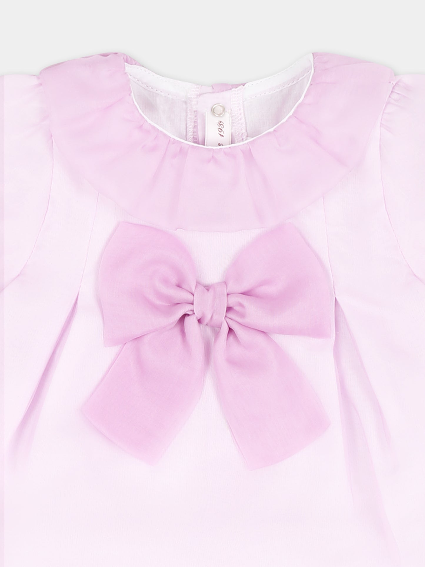 Lilac suit for baby girl with bow