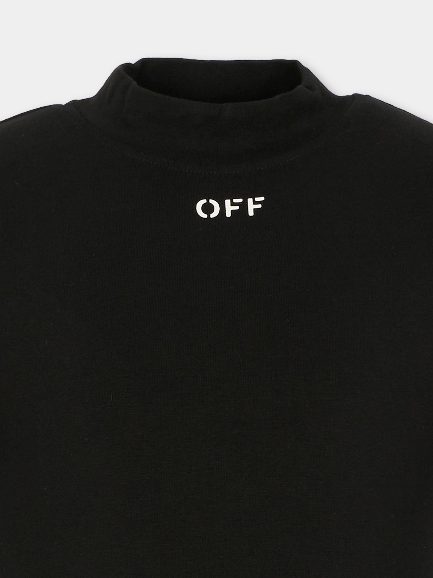 Dolcevita nero per bambina con logo,Off White,OGAB00AF25JER0011001