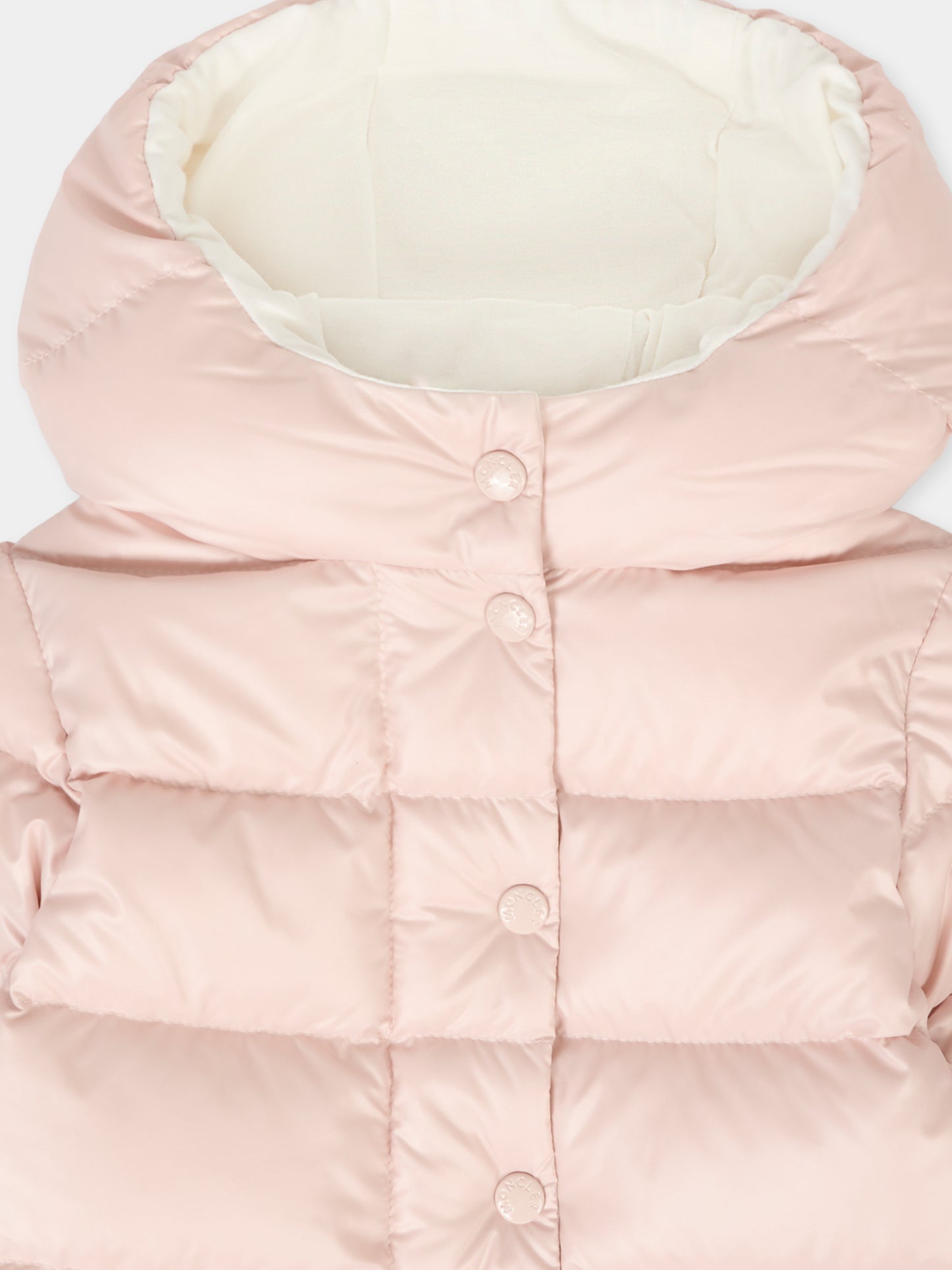 Piumino Tazui rosa per neonata con logo,Moncler Kids,K2951 1A00036 597YX 50X