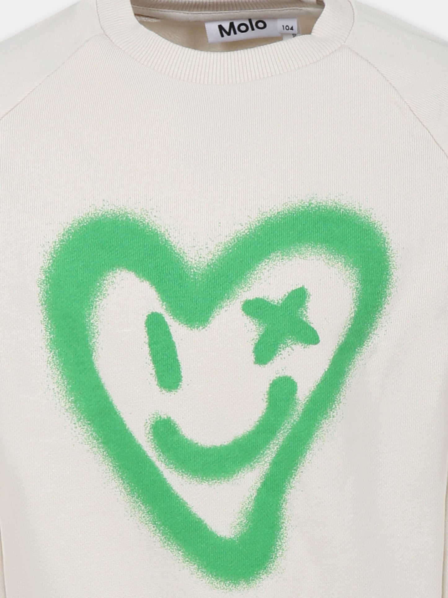 Felpa avorio per bambina con cuore,Molo,4S25J201 3922