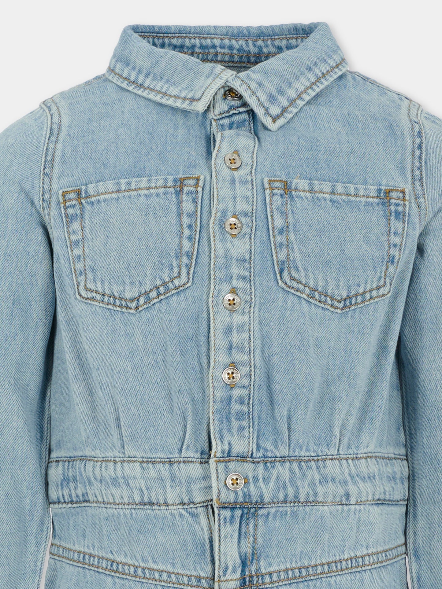 Vestito azzurro per bambina con logo,Levi's Kids,EN476 LC3