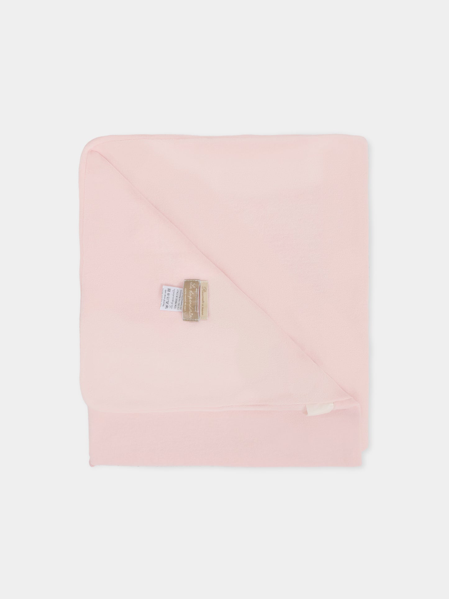 Coperta rosa per neonata con fiocco,La Stupenderia,1TBCO02L03