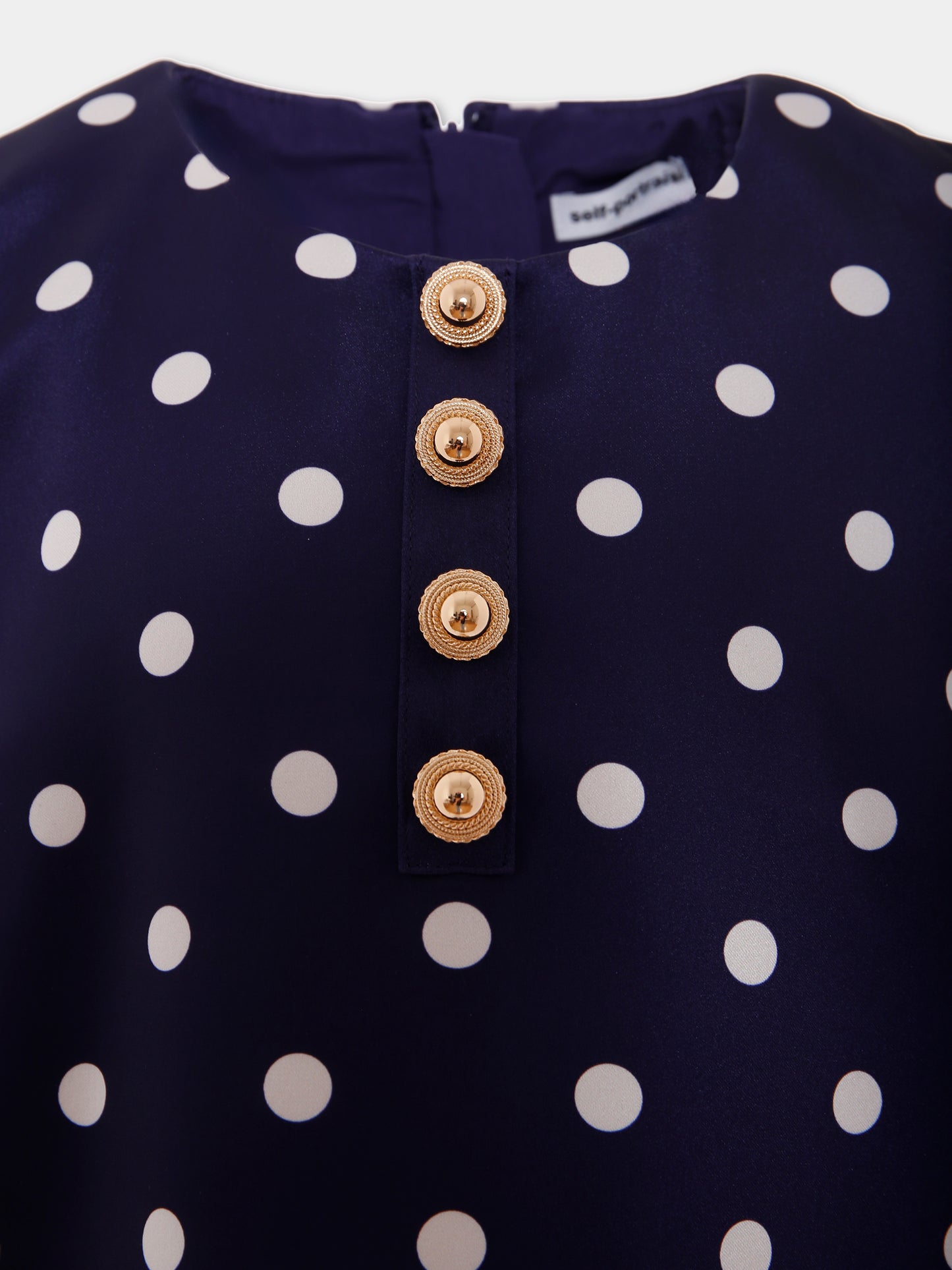 Vestito blu per bambina con pois all over,Self-portrait,PF25-718S-BL