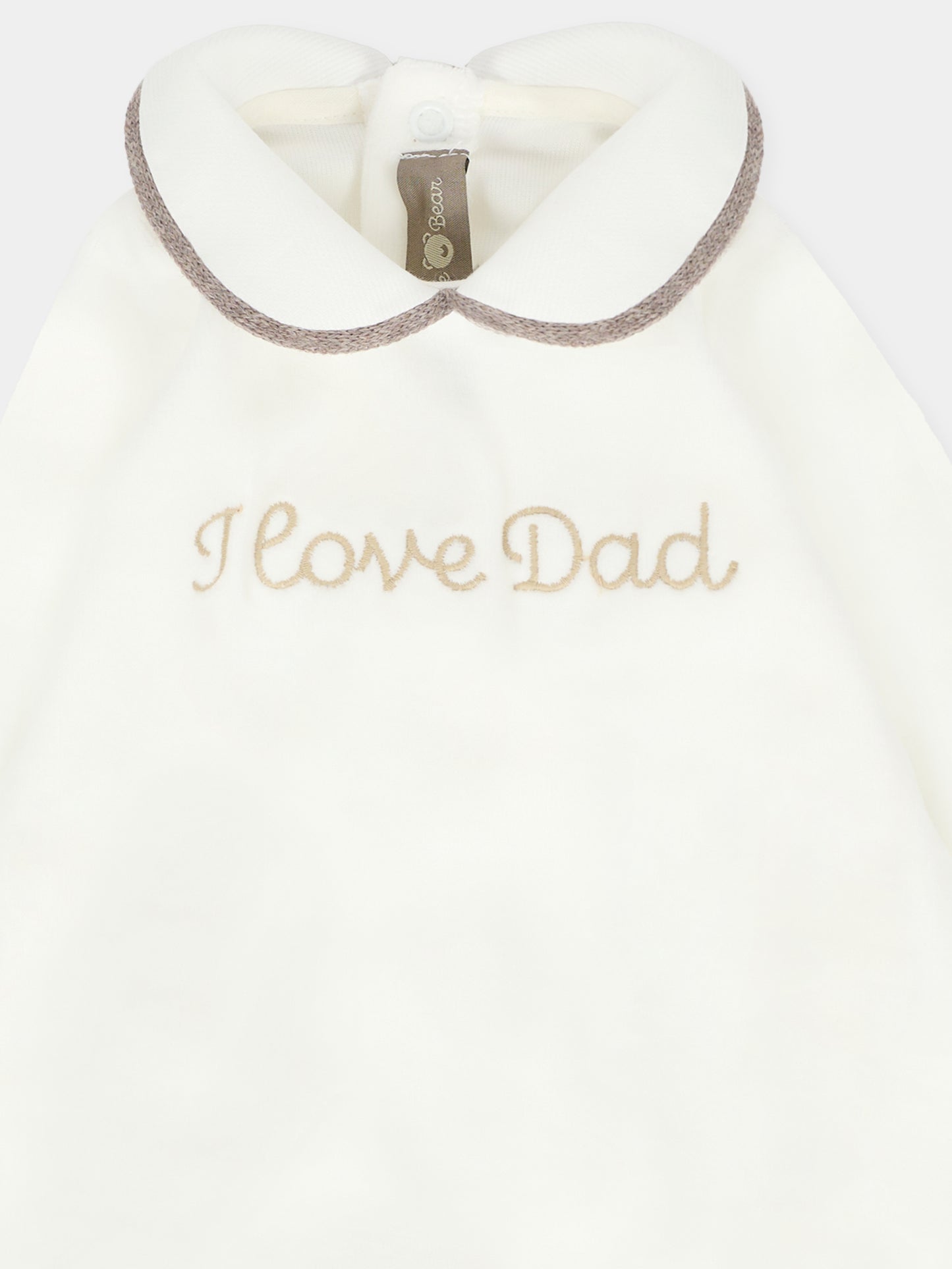 Tutina avorio per neonati con scritta I love Dad,Little Bear,2023 LATTE/TORTORA