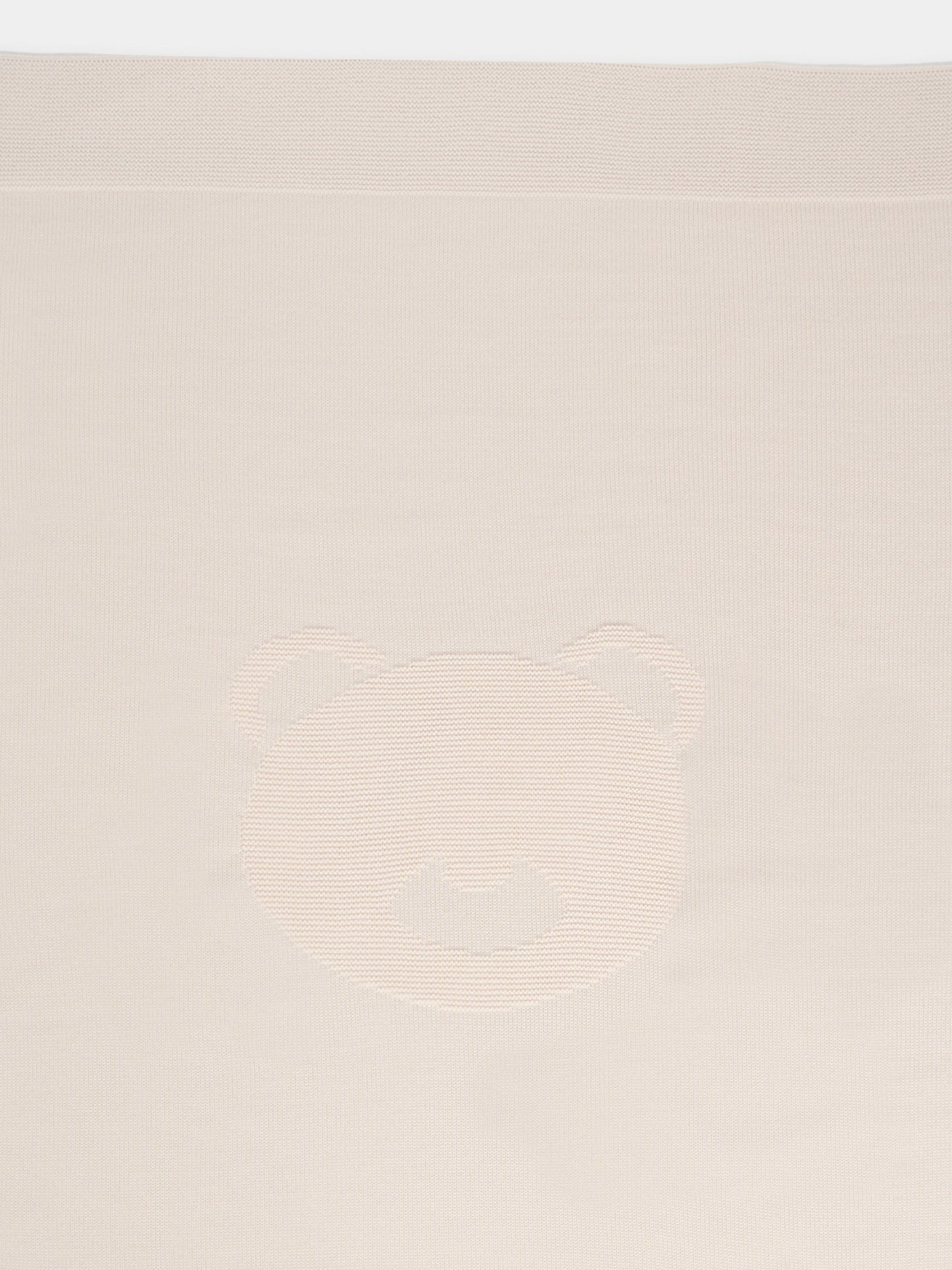 Coperta beige per neonati con orso e logo,Little Bear,2141 BURRO
