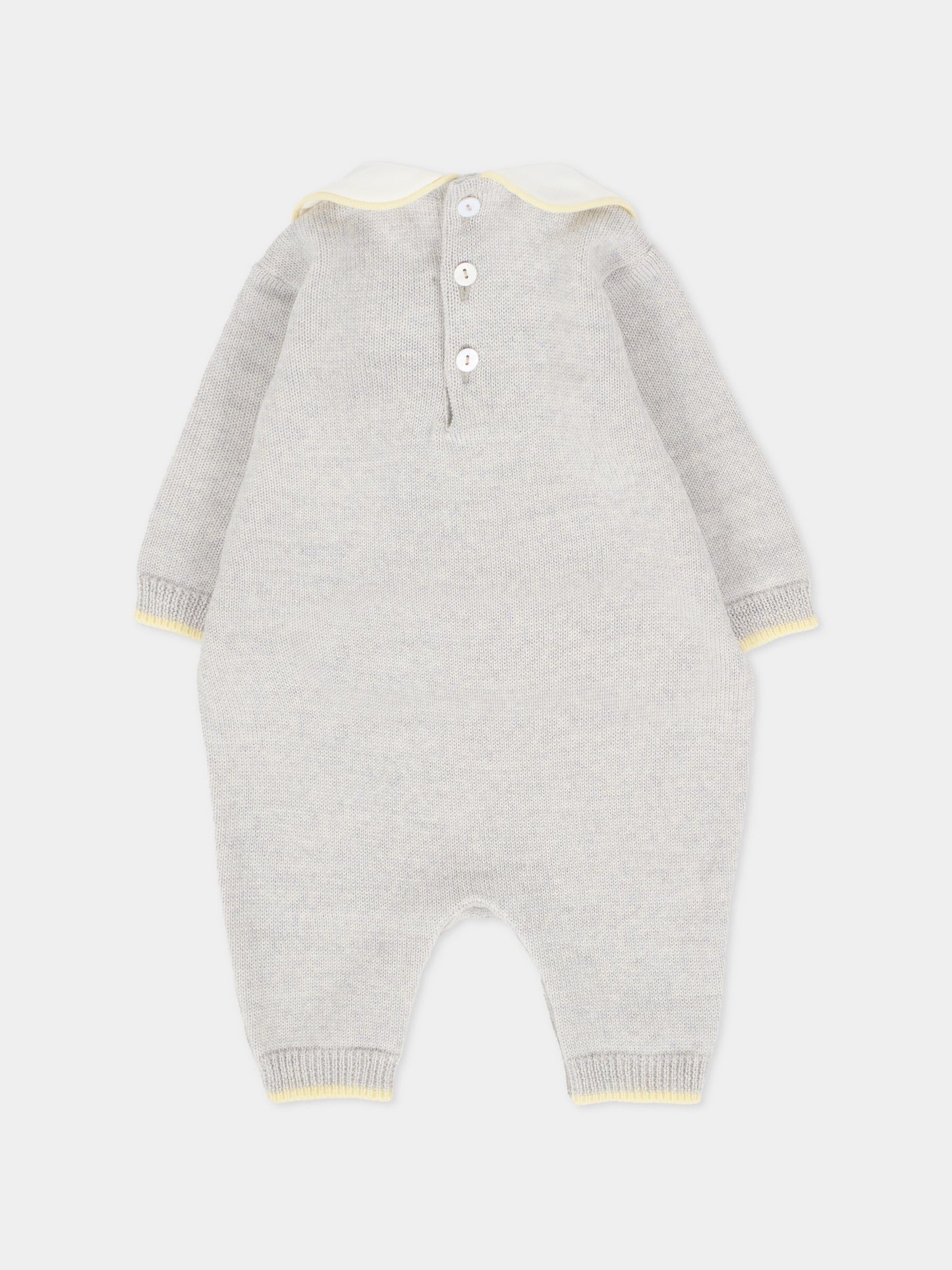 Tutina grigia per neonati con pois gialli,Little Bear,2101 GRIGIO/GIALLO