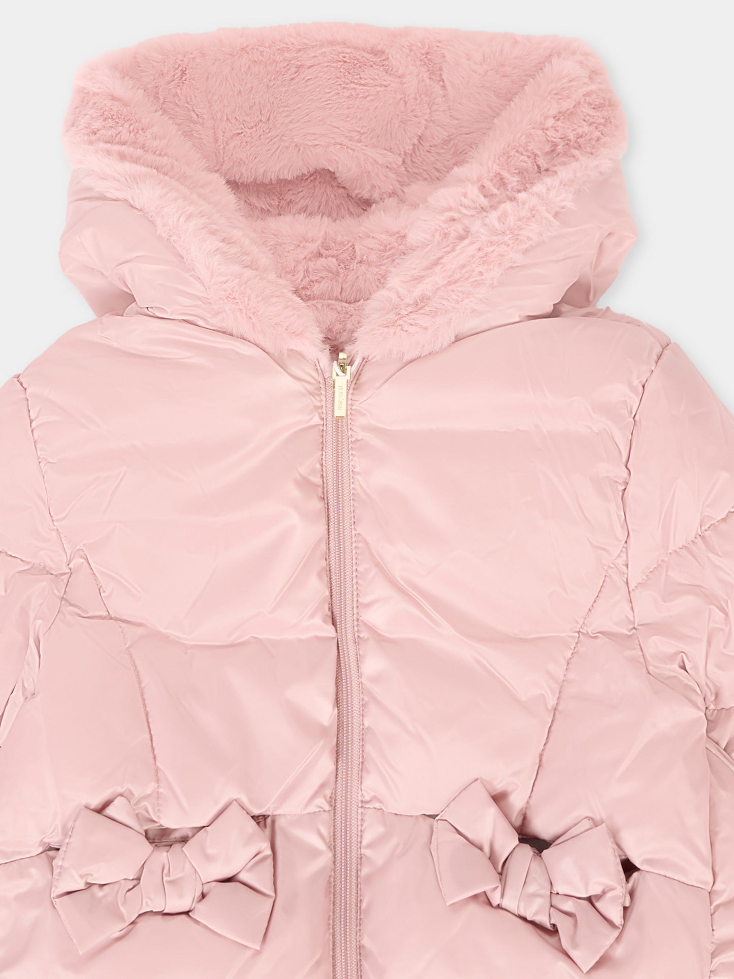 Piumino rosa per neonata con fiocco,Mayoral,2435 081